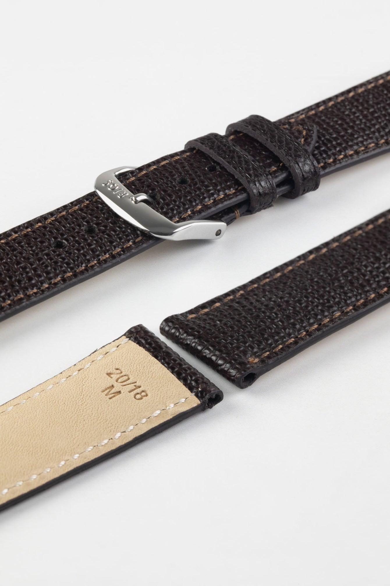 RIOS1931 FRENCH Leather Watch Strap in MOCHA