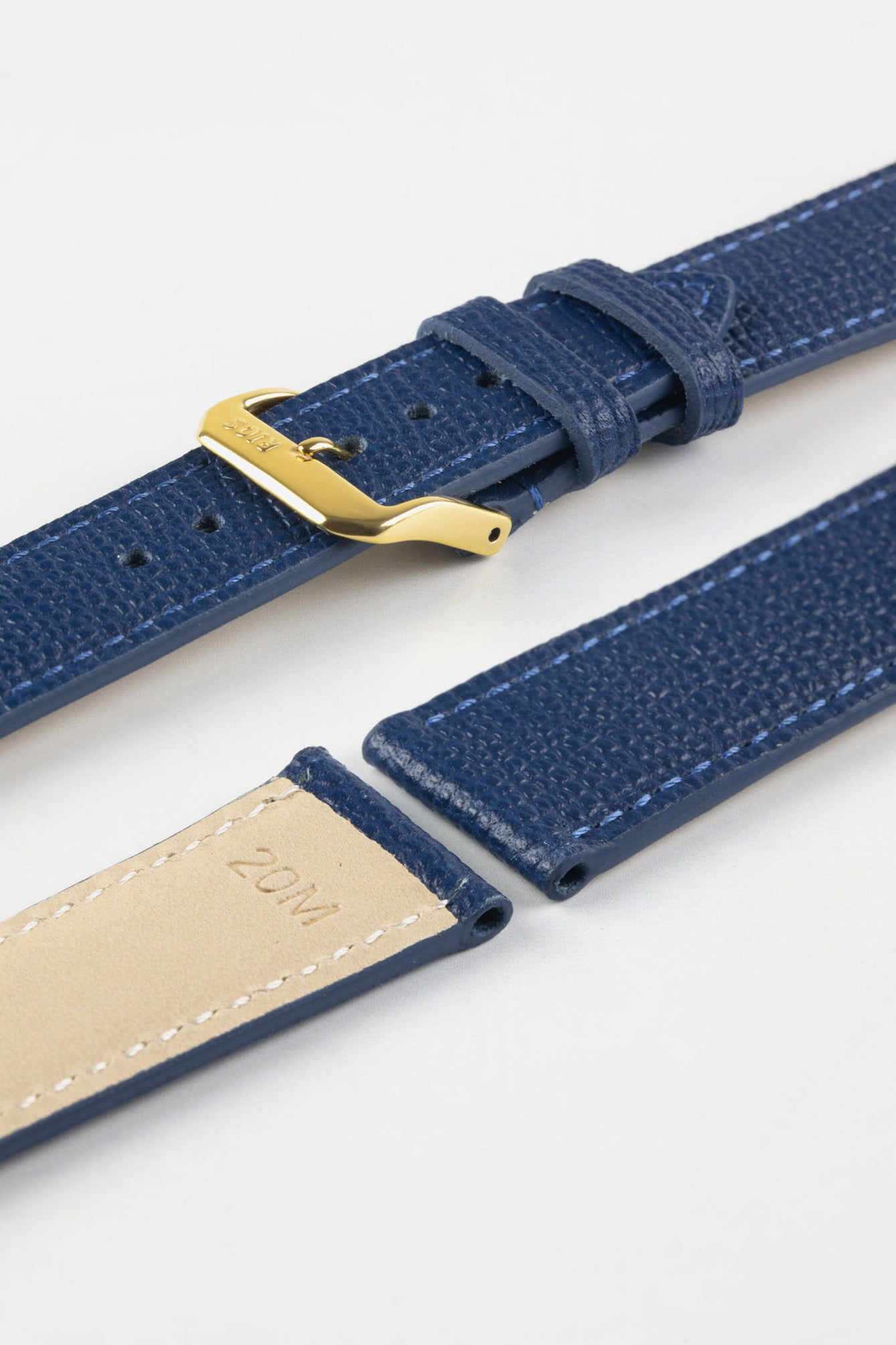 RIOS1931 FRENCH Leather Watch Strap in OCEAN BLUE