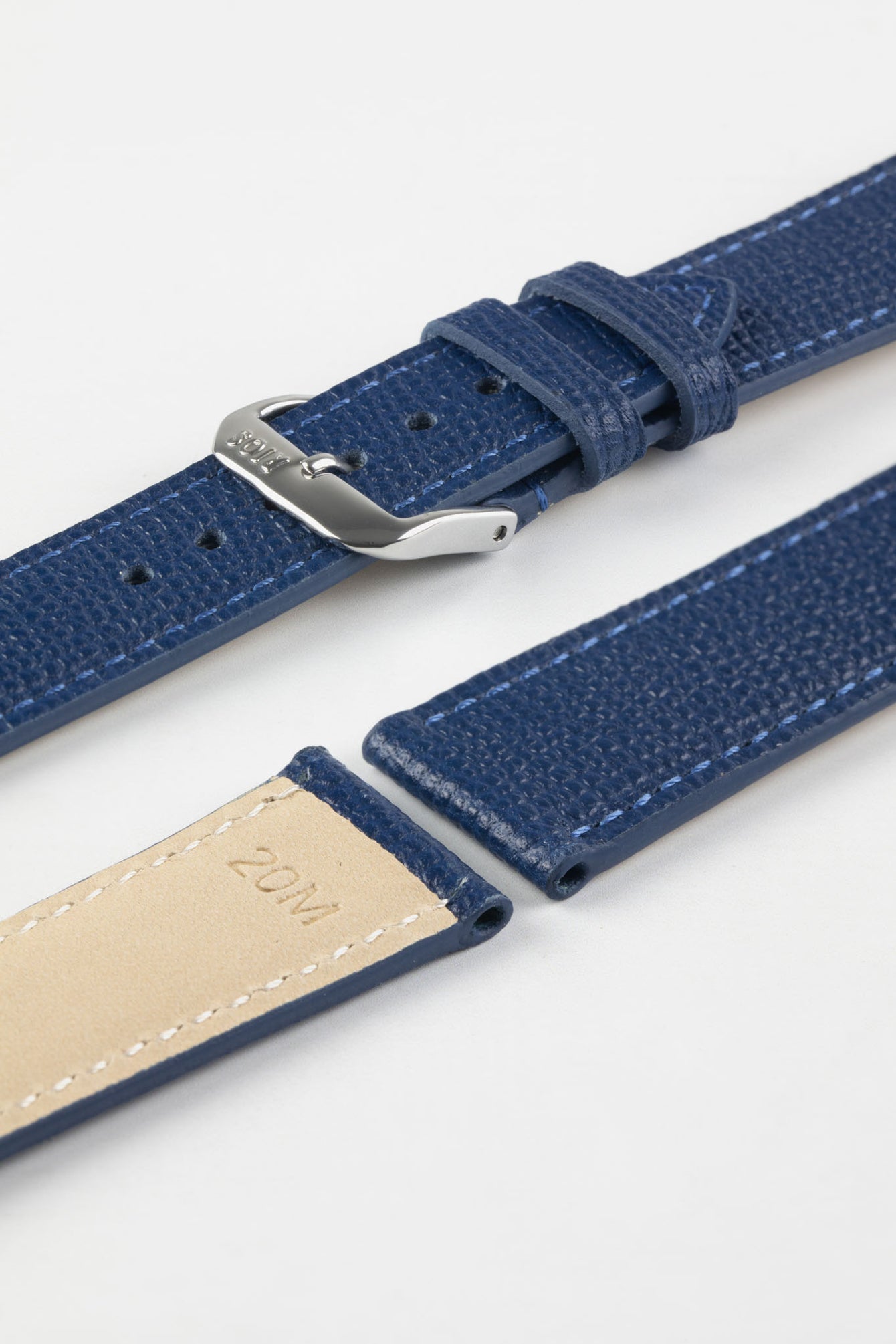 RIOS1931 FRENCH Leather Watch Strap in OCEAN BLUE