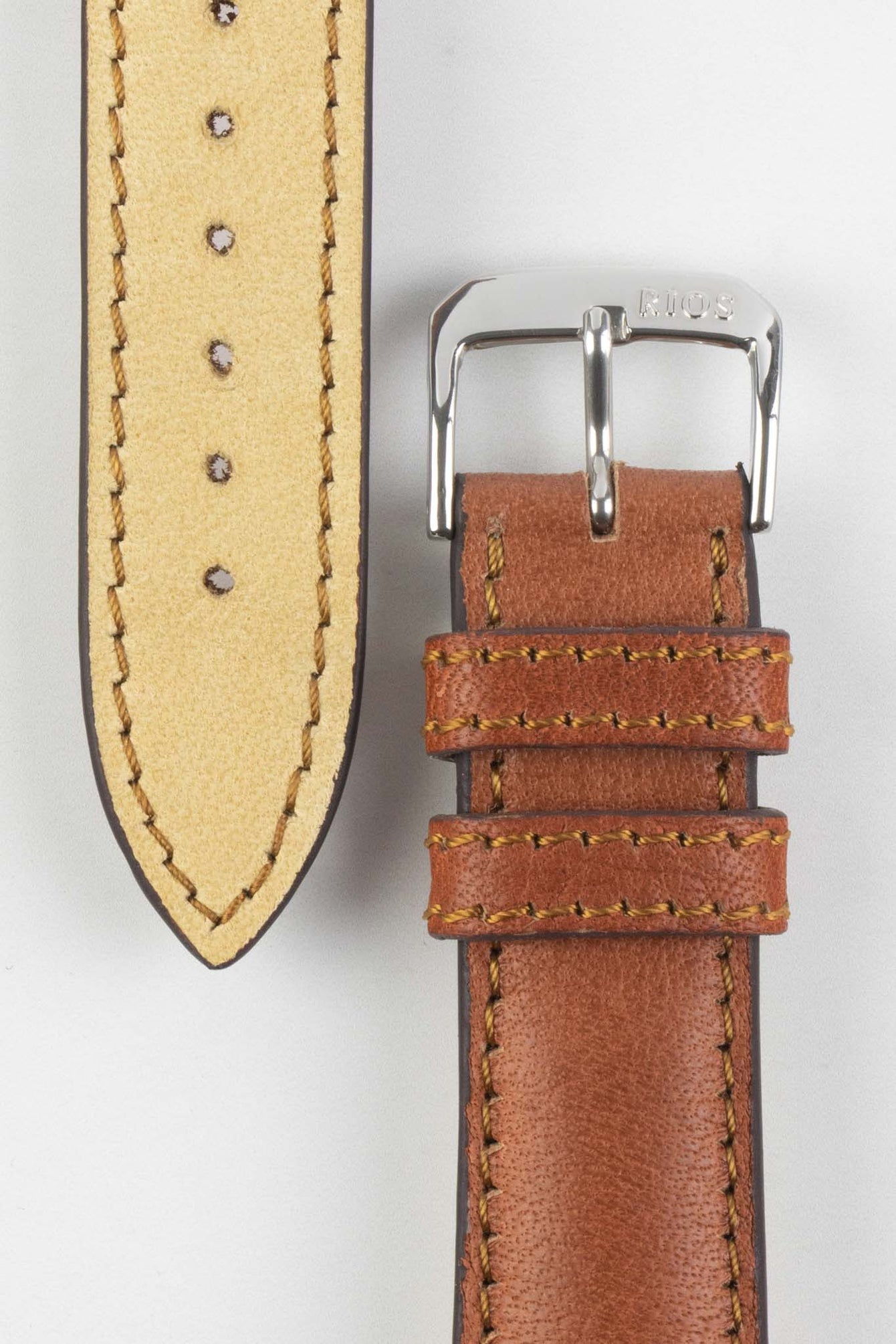 RIOS1931 GARMISCH Organic Leather Watch Strap in COGNAC