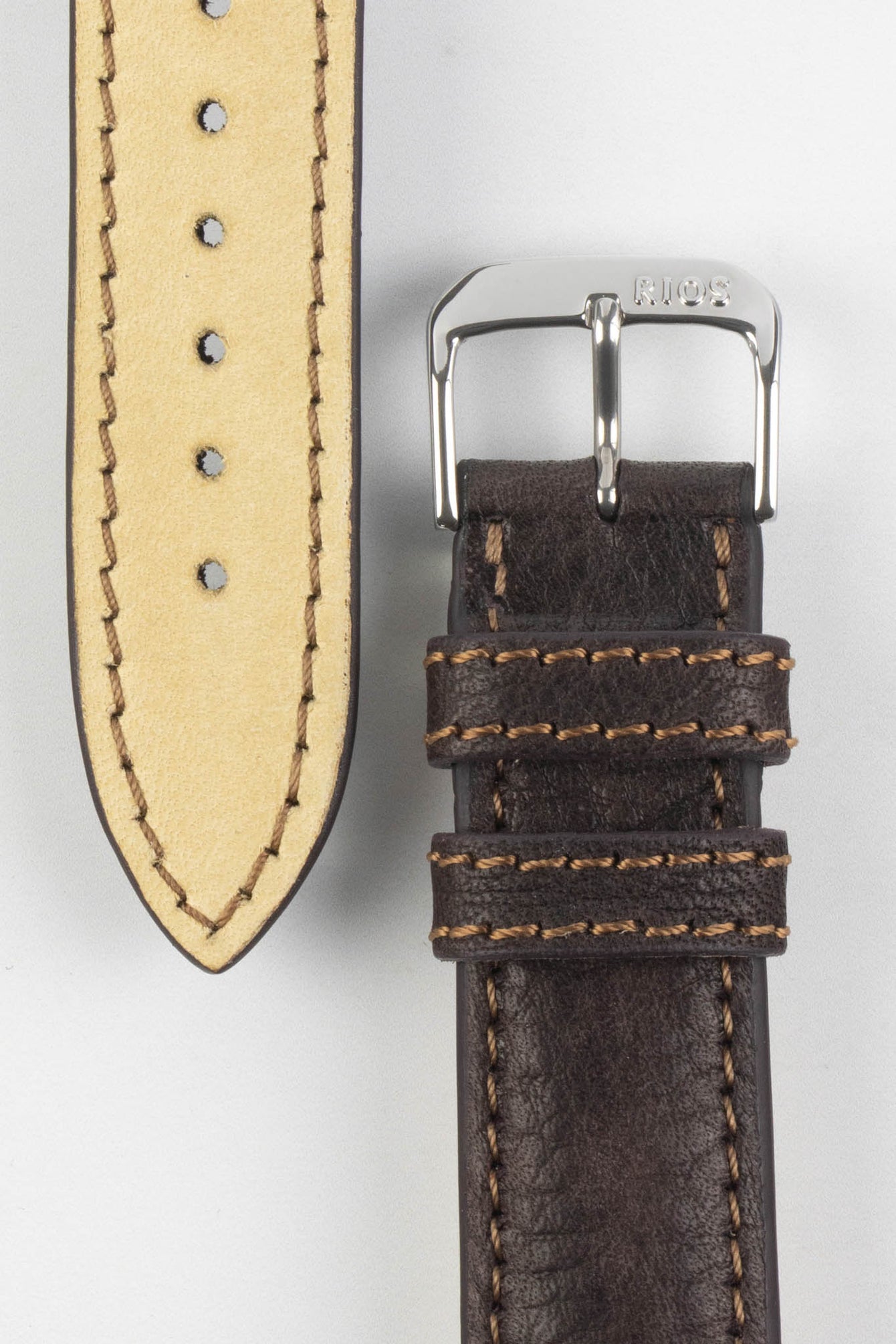 RIOS1931 GARMISCH Organic Leather Watch Strap in MOCHA