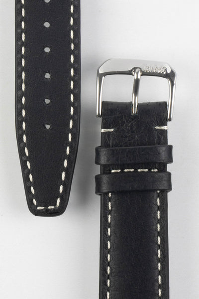 RIOS1931 HAVANA Genuine Pigskin Leather Watch Strap in BLACK