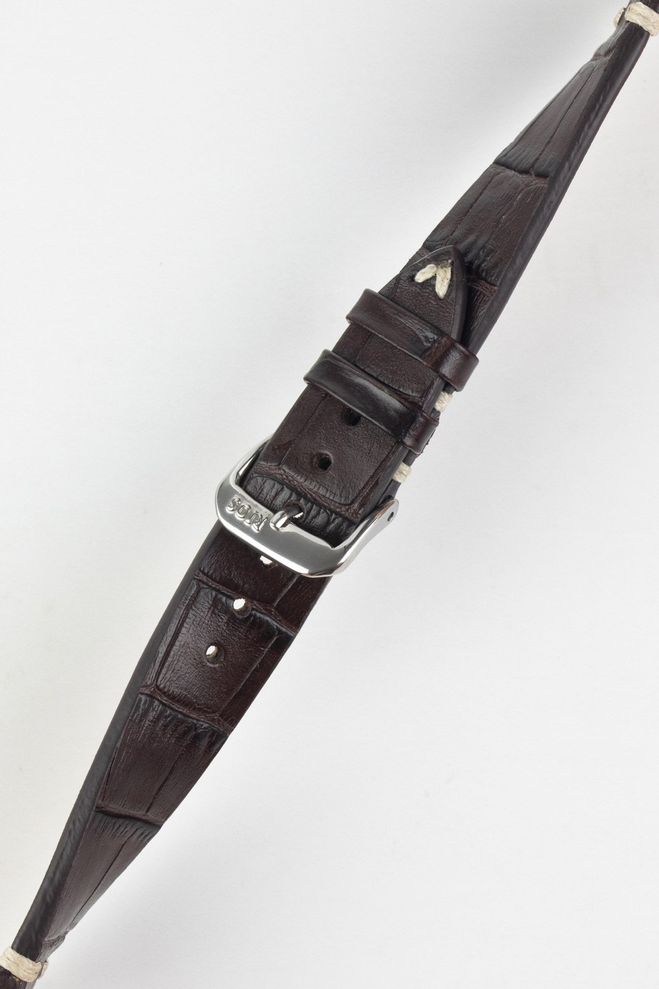 RIOS1931 HOLLYWOOD Alligator-Embossed Leather Watch Strap in MOCHA