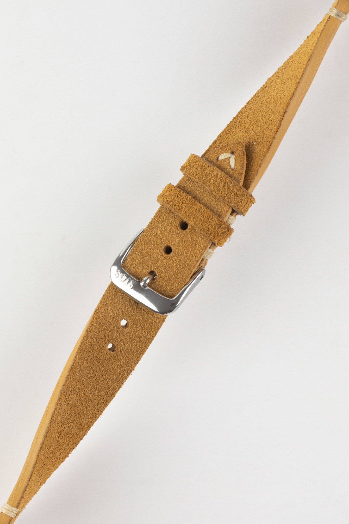 RIOS1931 HUDSON Genuine Suede Leather Watch Strap in COGNAC