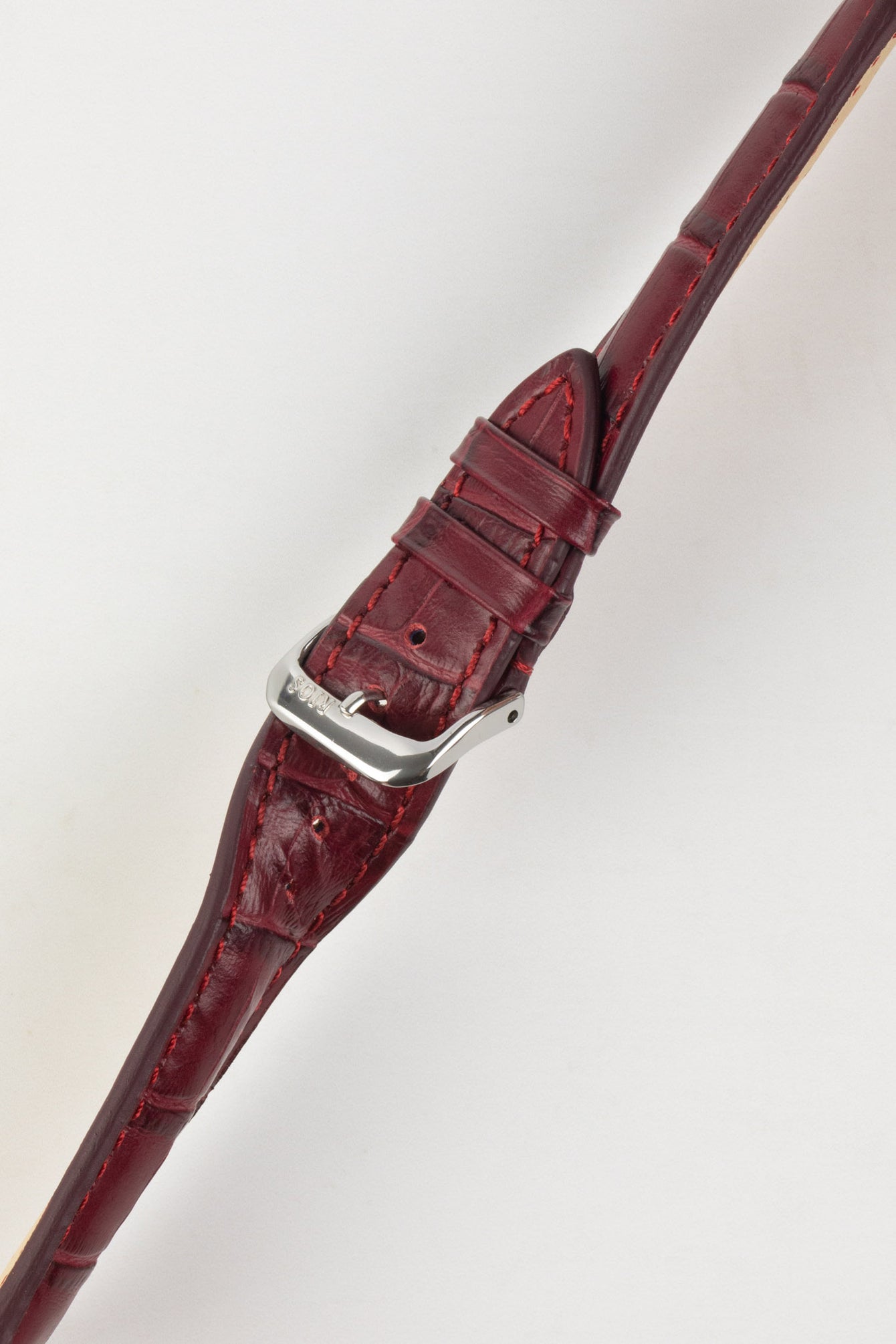 RIOS1931 LOUISIANA Alligator-Embossed Leather Watch Strap in BURGUNDY