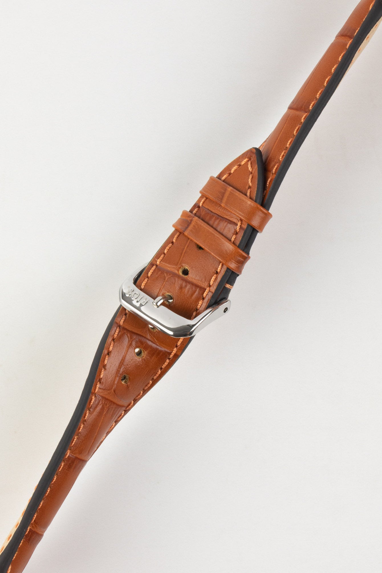 RIOS1931 LOUISIANA Alligator-Embossed Leather Watch Strap in COGNAC