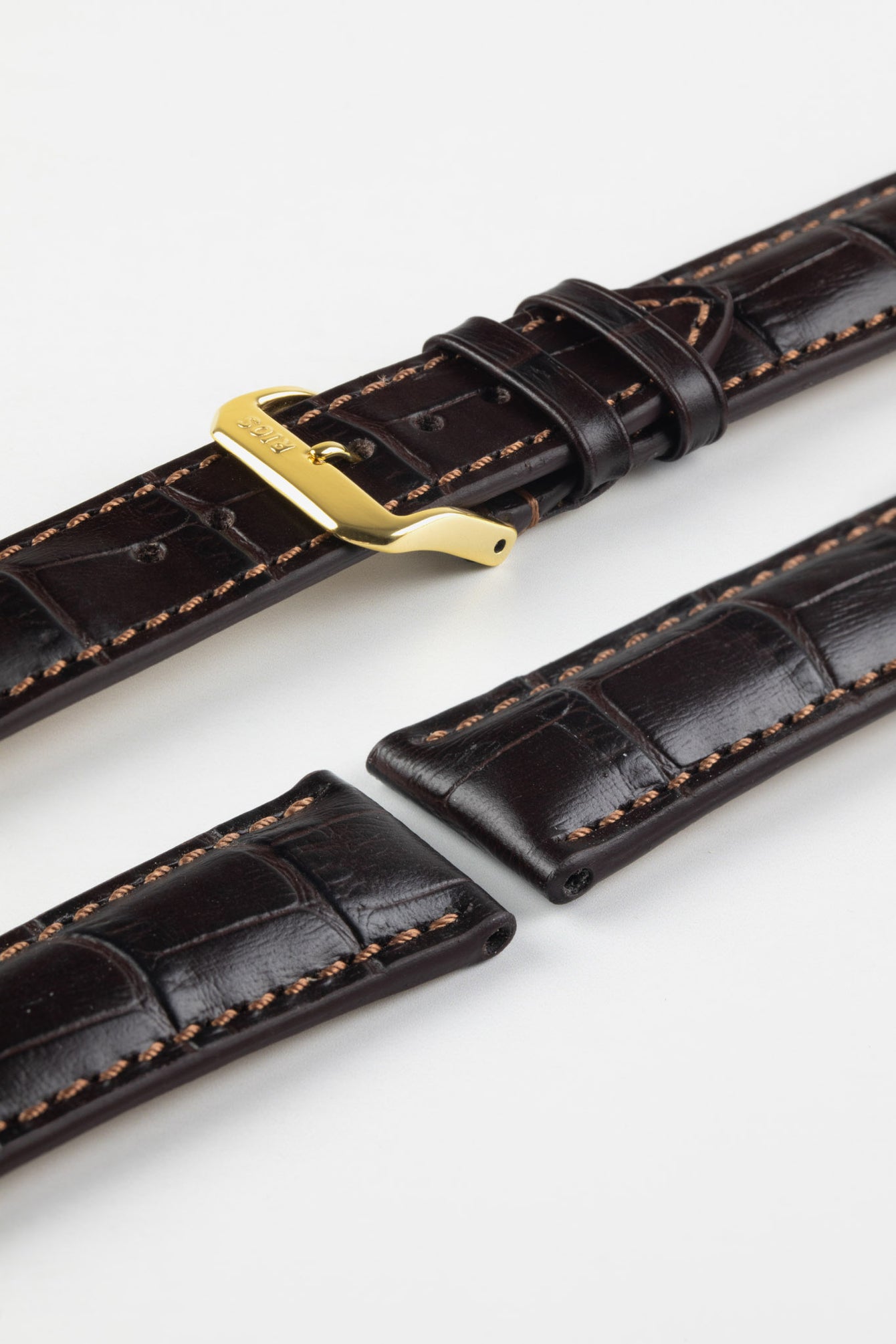 RIOS1931 LOUISIANA Alligator-Embossed Leather Watch Strap in MOCHA