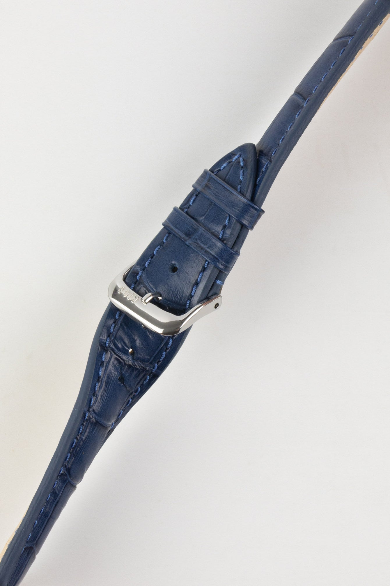 RIOS1931 LOUISIANA Alligator-Embossed Leather Watch Strap in NAVY BLUE