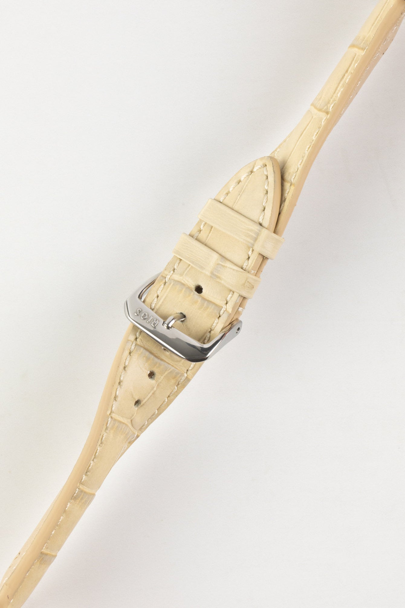 RIOS1931 LOUISIANA Alligator-Embossed Leather Watch Strap in SAND