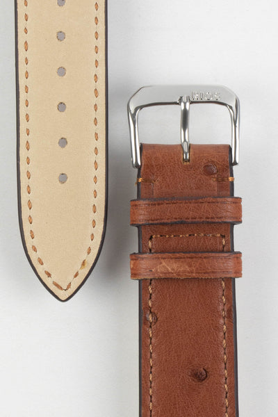 RIOS1931 MAISON Genuine Ostrich Leather Watch Strap in MAHOGANY