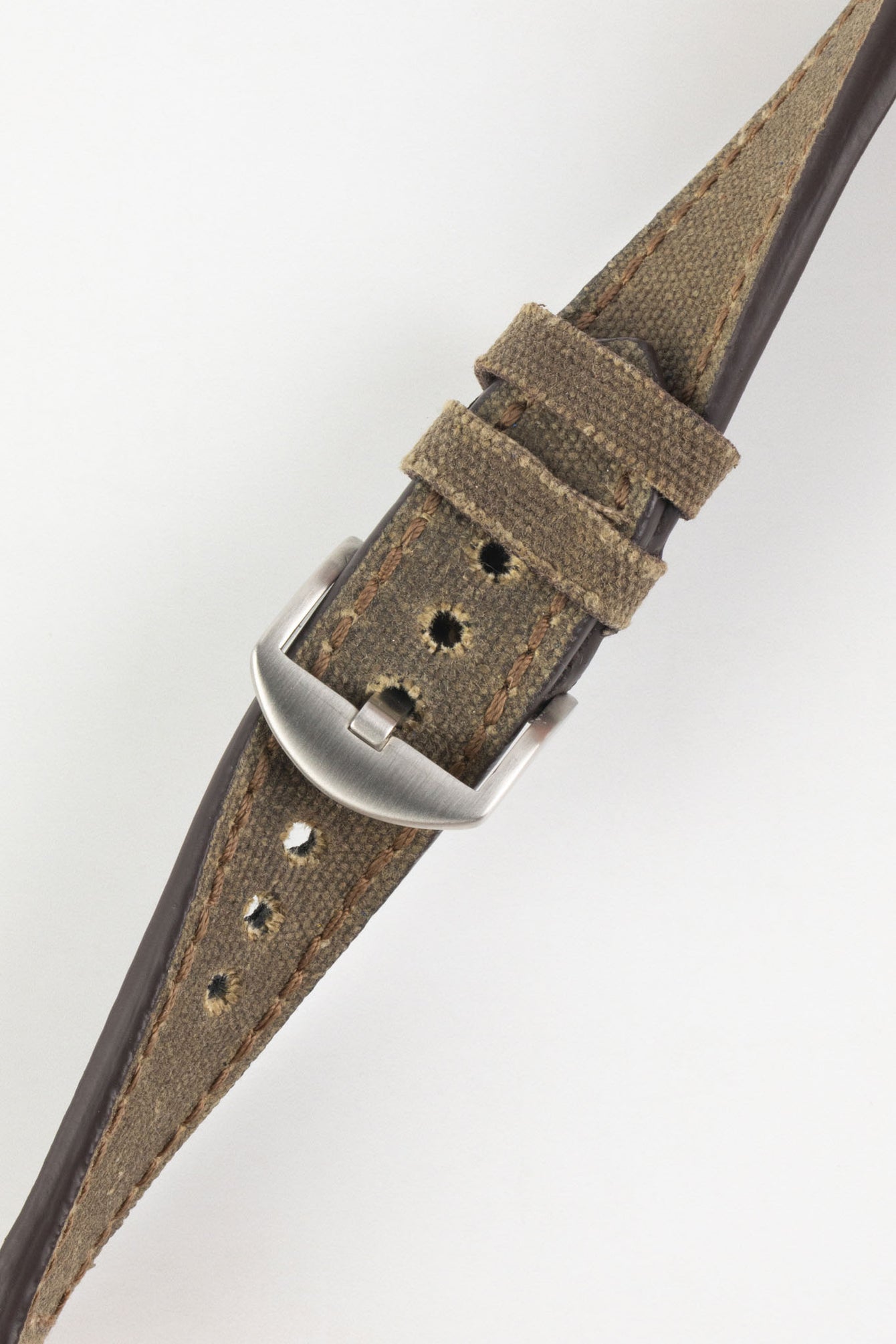 RIOS1931 MARYLAND Genuine Vintage Canvas Watch Strap in MOCHA