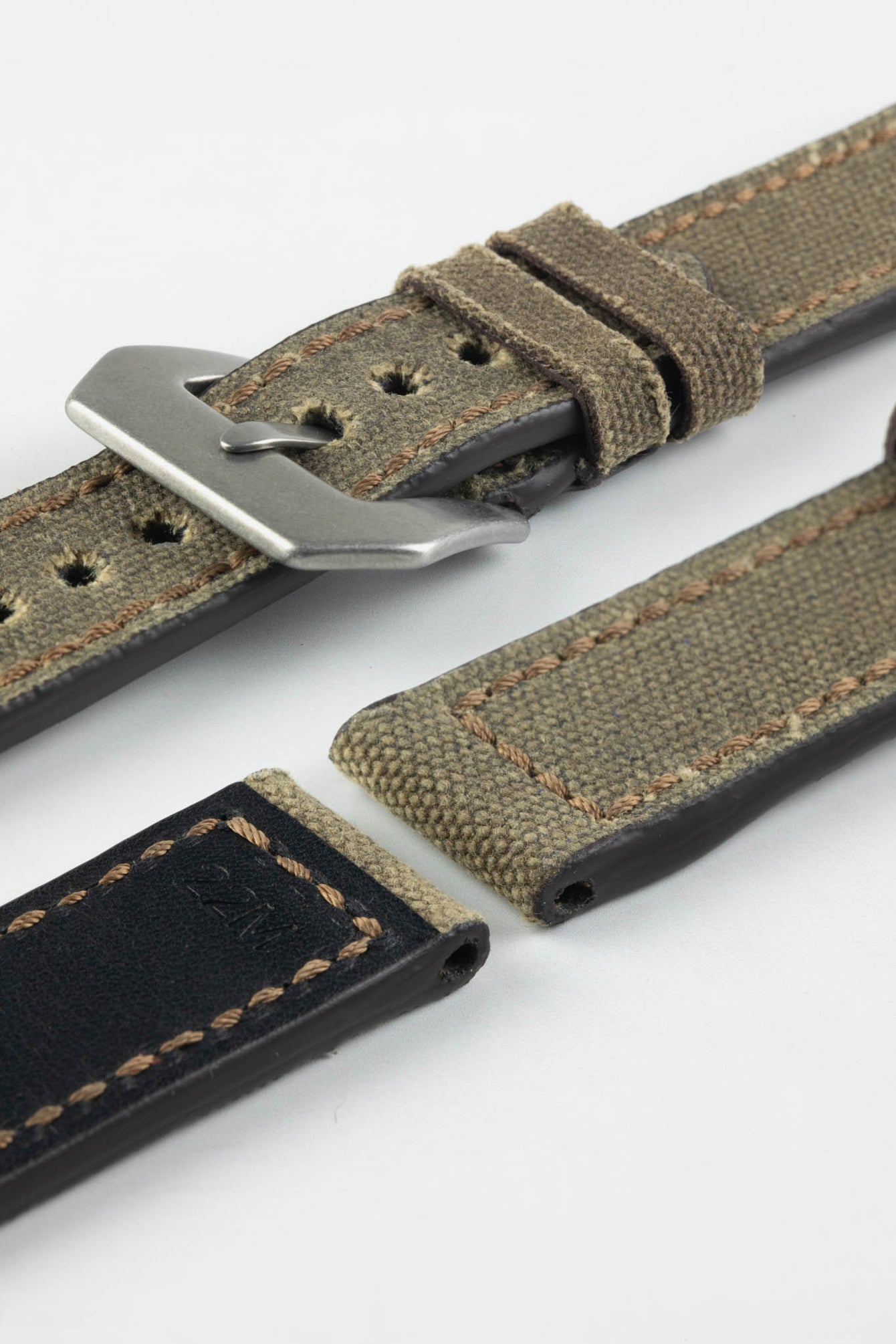 RIOS1931 MARYLAND Genuine Vintage Canvas Watch Strap in MOCHA