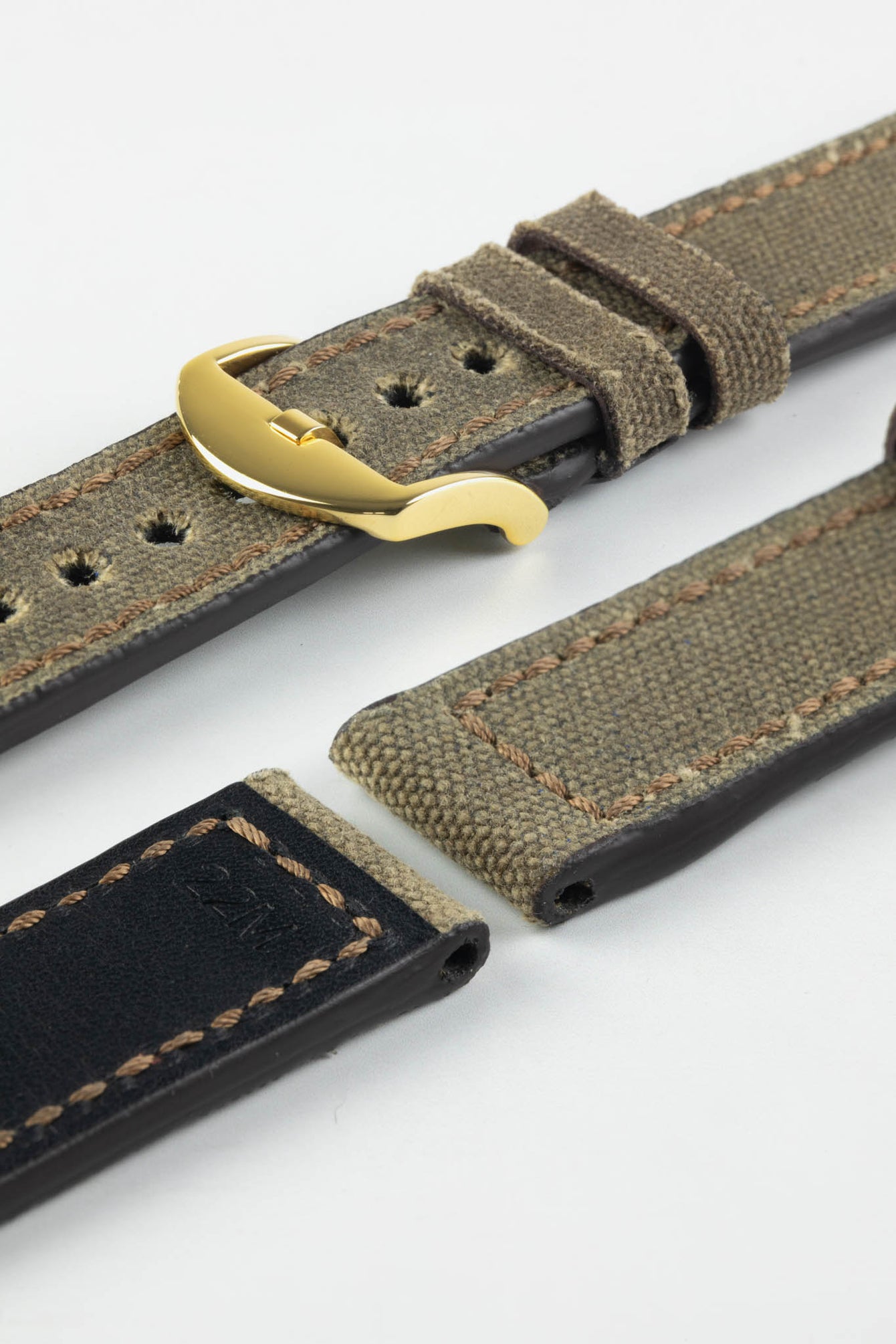 RIOS1931 MARYLAND Genuine Vintage Canvas Watch Strap in MOCHA