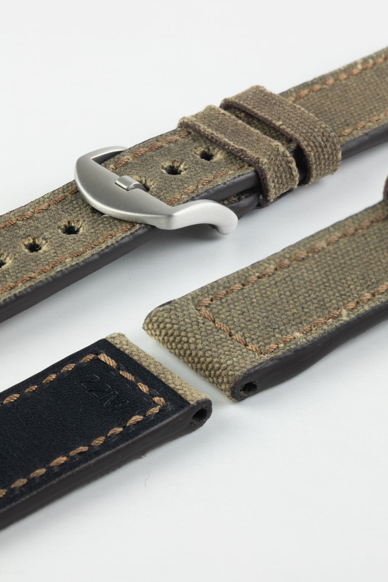 RIOS1931 MARYLAND Genuine Vintage Canvas Watch Strap in MOCHA