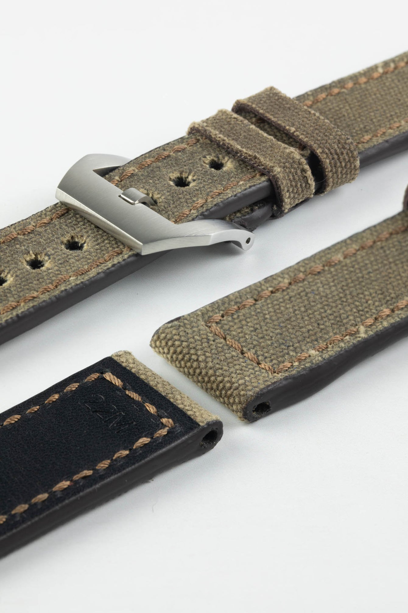 RIOS1931 MARYLAND Genuine Vintage Canvas Watch Strap in MOCHA