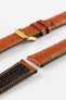 RIOS1931 MONARCH Genuine Alligator Round-Padding Watch Strap in COGNAC