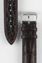 RIOS1931 MONARCH Genuine Alligator Round-Padding Watch Strap in MOCHA