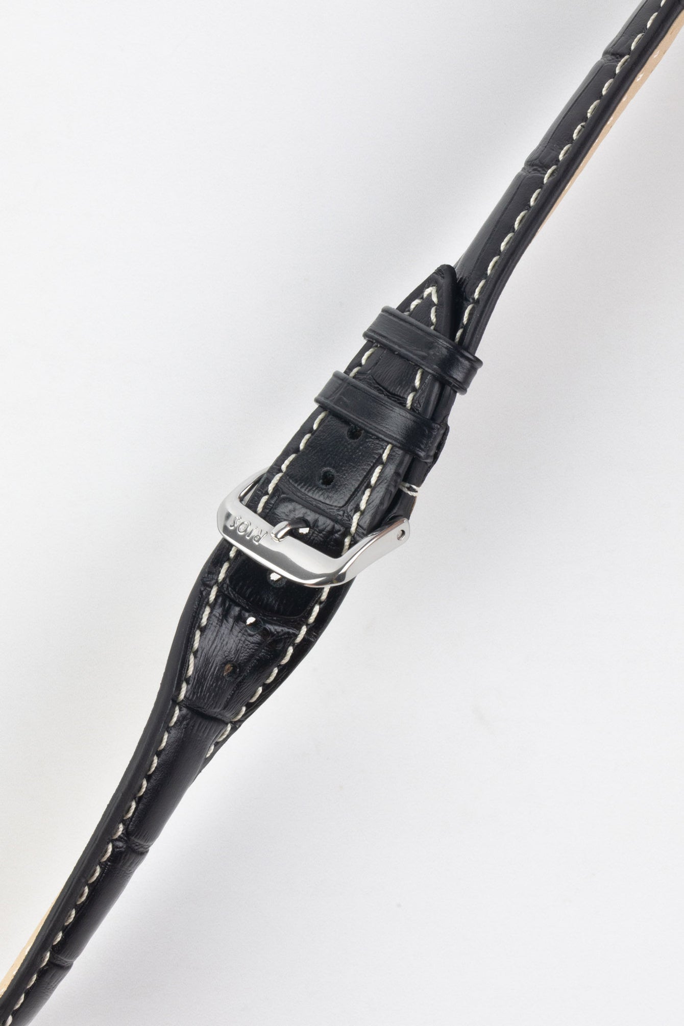 RIOS1931 NEW ORLEANS Alligator-Embossed Leather Watch Strap in BLACK