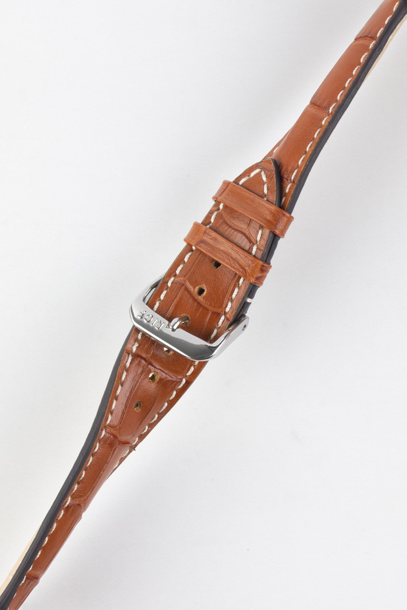 RIOS1931 NEW ORLEANS Alligator-Embossed Leather Watch Strap in COGNAC