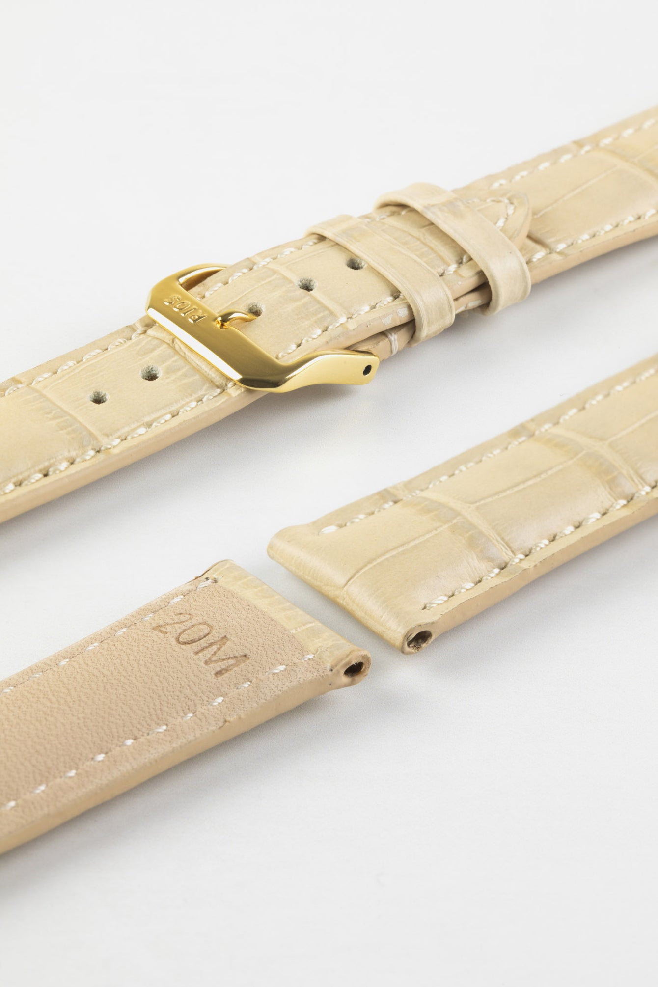 RIOS1931 NEW ORLEANS Alligator-Embossed Leather Watch Strap in SAND