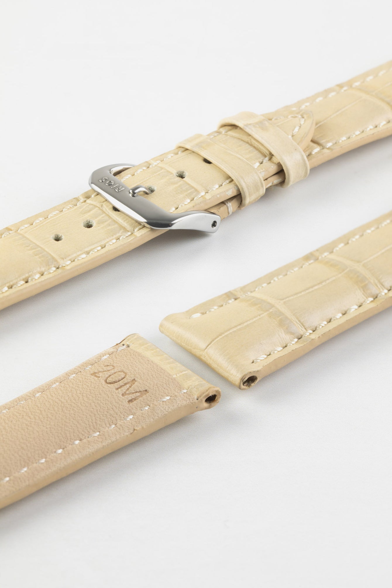 RIOS1931 NEW ORLEANS Alligator-Embossed Leather Watch Strap in SAND