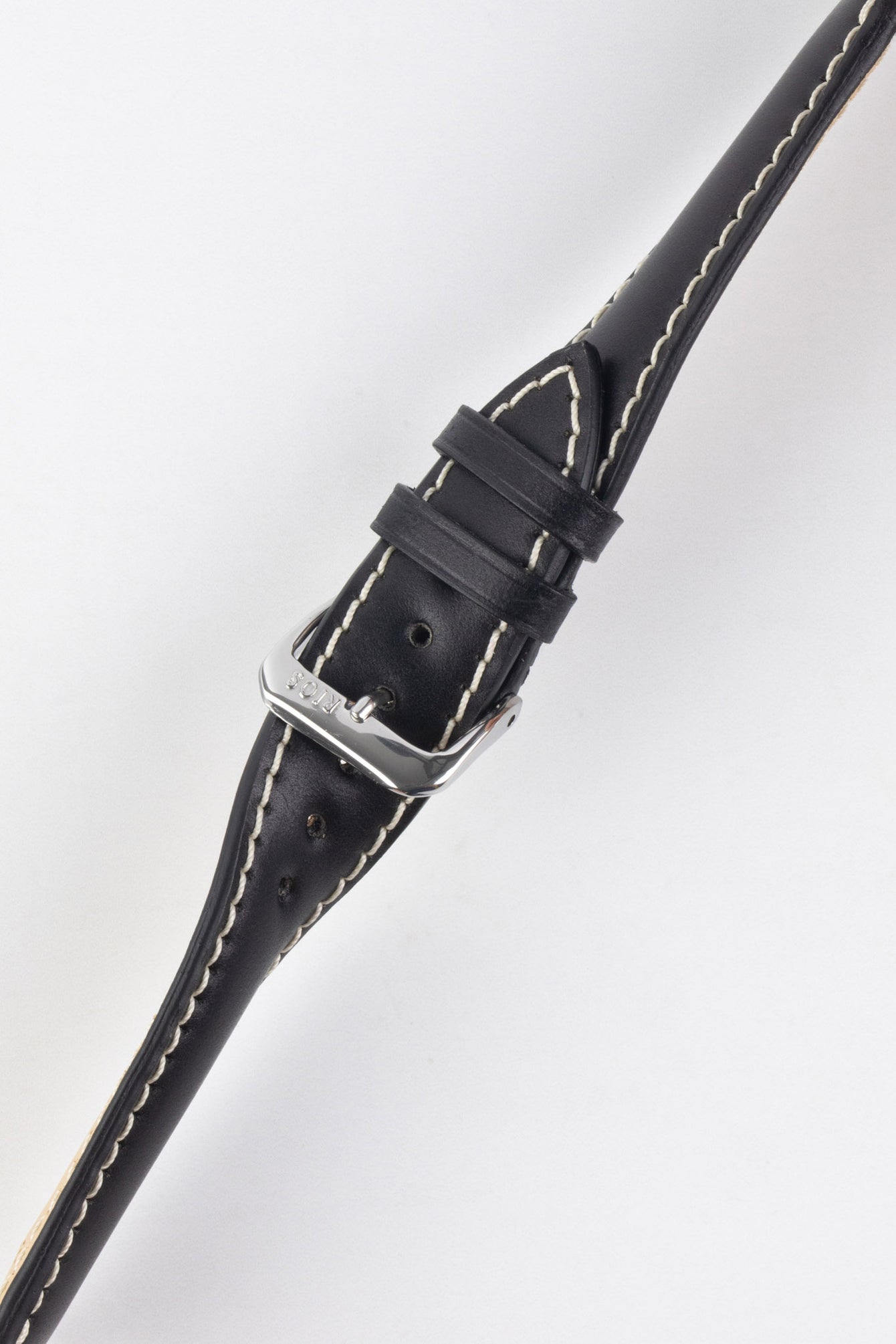 RIOS1931 NEW YORK Shell Cordovan Leather Watch Strap in BLACK