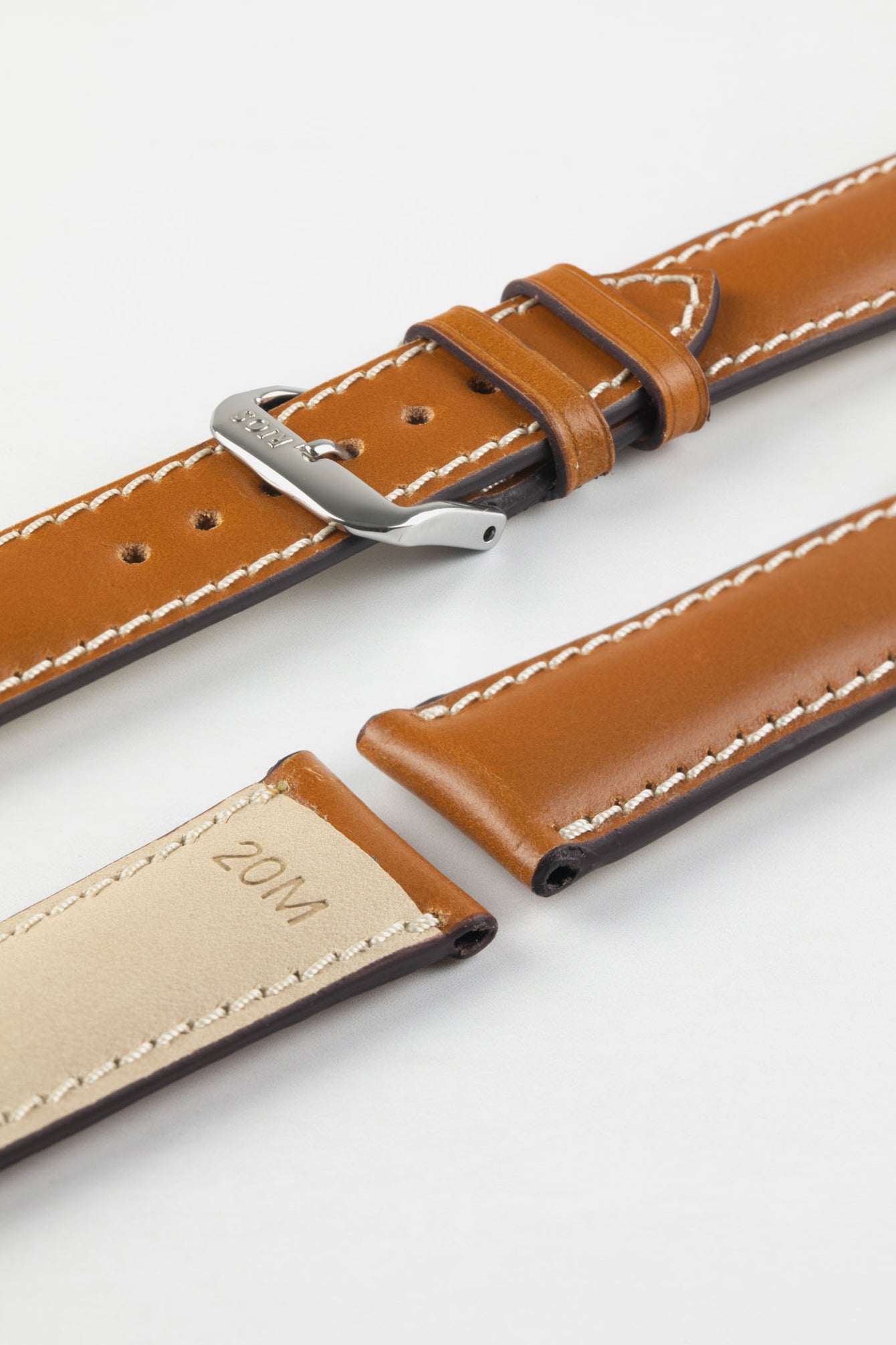 RIOS1931 NEW YORK Shell Cordovan Leather Watch Strap in HONEY