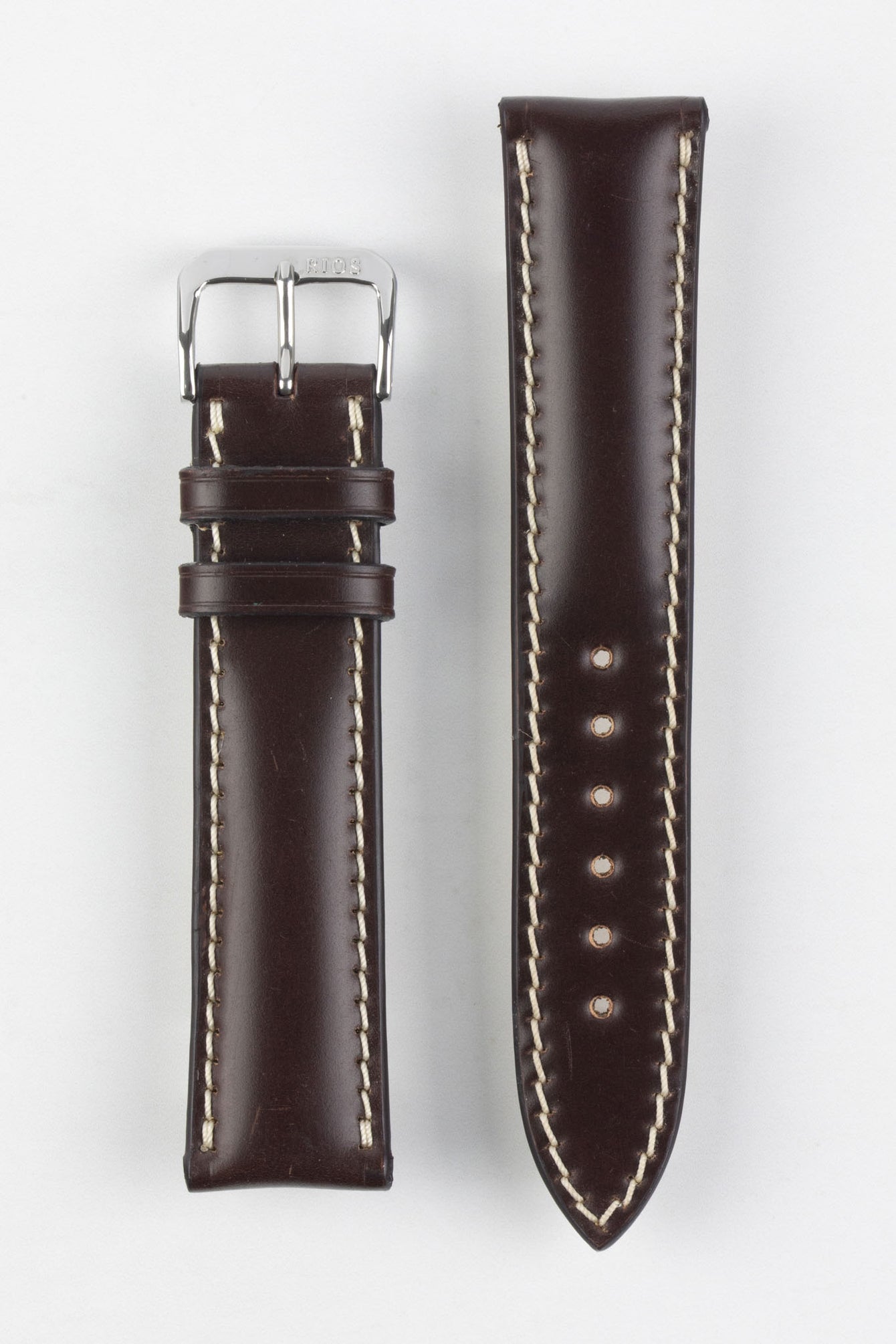 RIOS1931 NEW YORK Shell Cordovan Leather Watch Strap in MOCHA