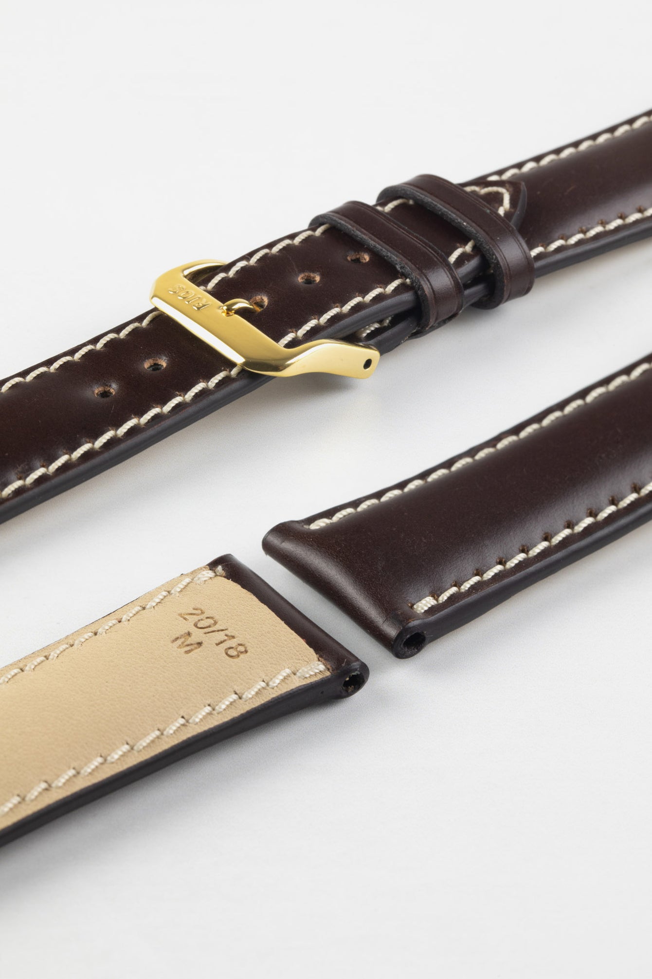 RIOS1931 NEW YORK Shell Cordovan Leather Watch Strap in MOCHA