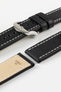 RIOS1931 OXFORD Flat-Padded Vintage Leather Watch Strap in BLACK