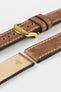 RIOS1931 OXFORD Flat-Padded Vintage Leather Watch Strap in MAHOGANY