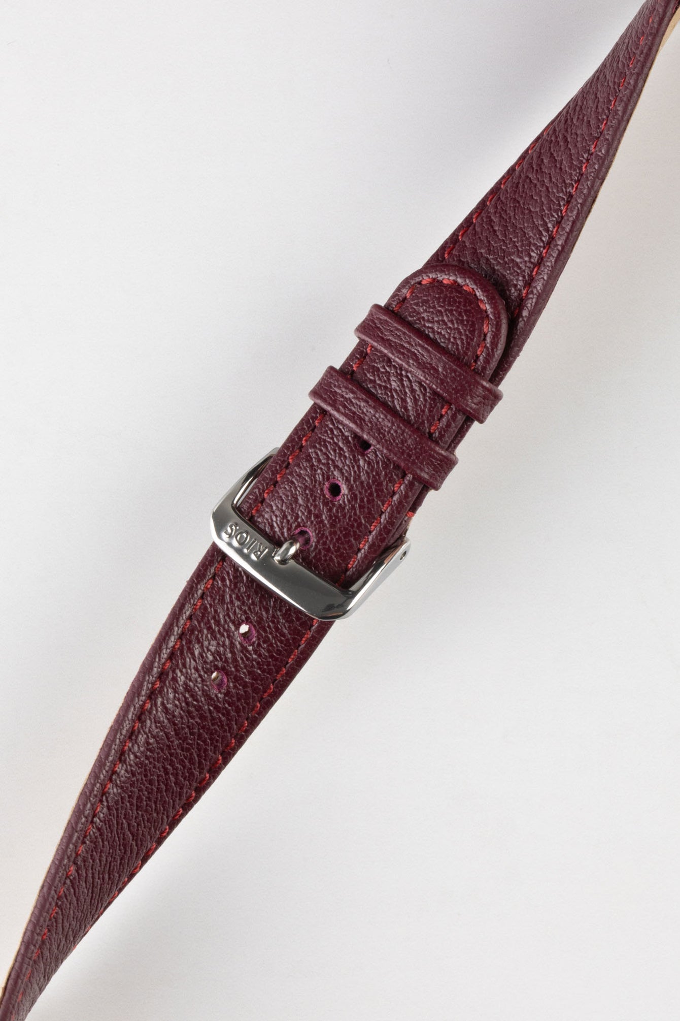 RIOS1931 TEXAS Genuine Buffalo Leather Watch Strap in BURGUNDY