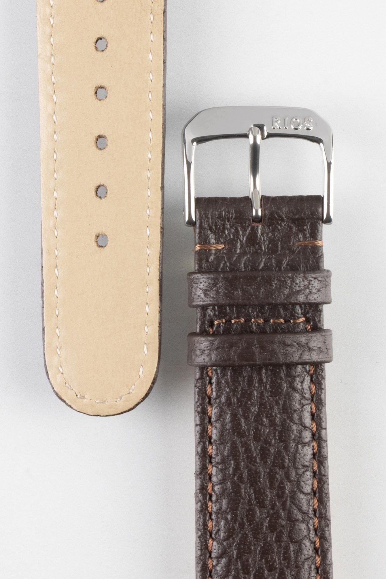 RIOS1931 TEXAS Genuine Buffalo Leather Watch Strap in MOCHA