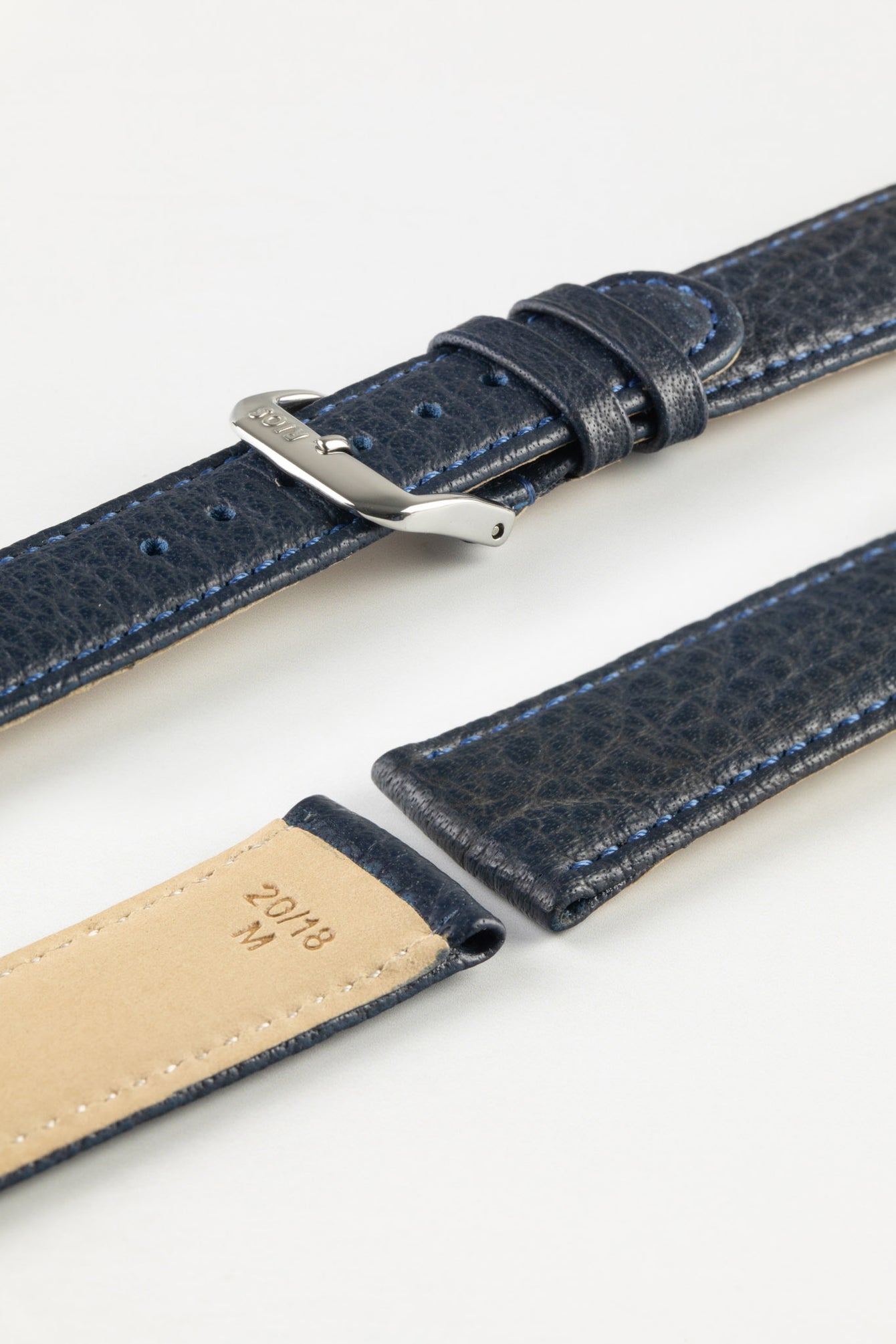 RIOS1931 TEXAS Genuine Buffalo Leather Watch Strap in OCEAN BLUE