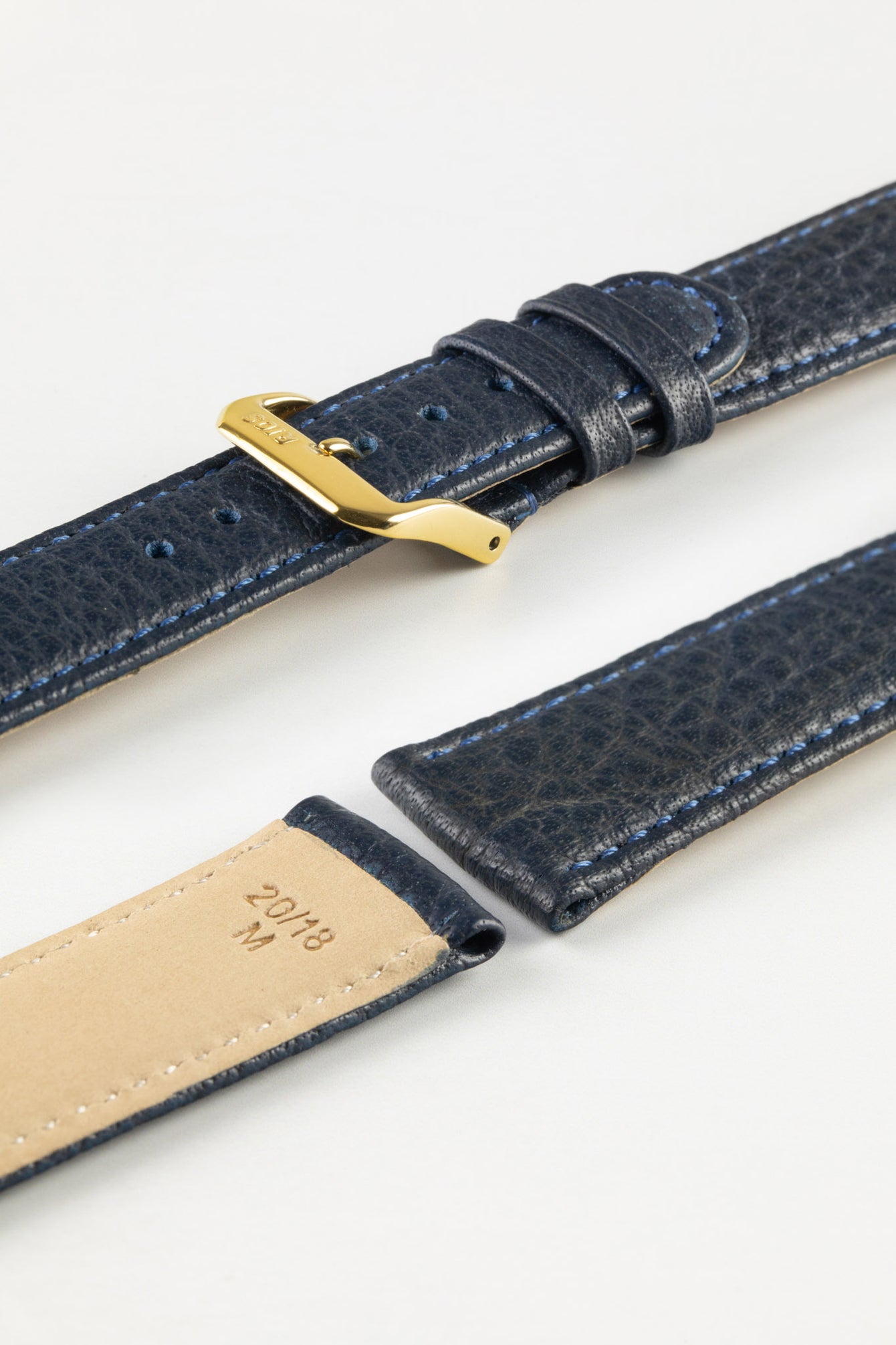 RIOS1931 TEXAS Genuine Buffalo Leather Watch Strap in OCEAN BLUE