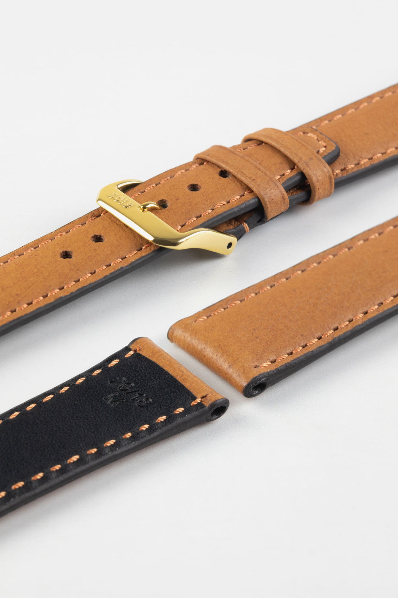 RIOS1931 TOBACCO Genuine Pigskin Leather Watch Strap in COGNAC