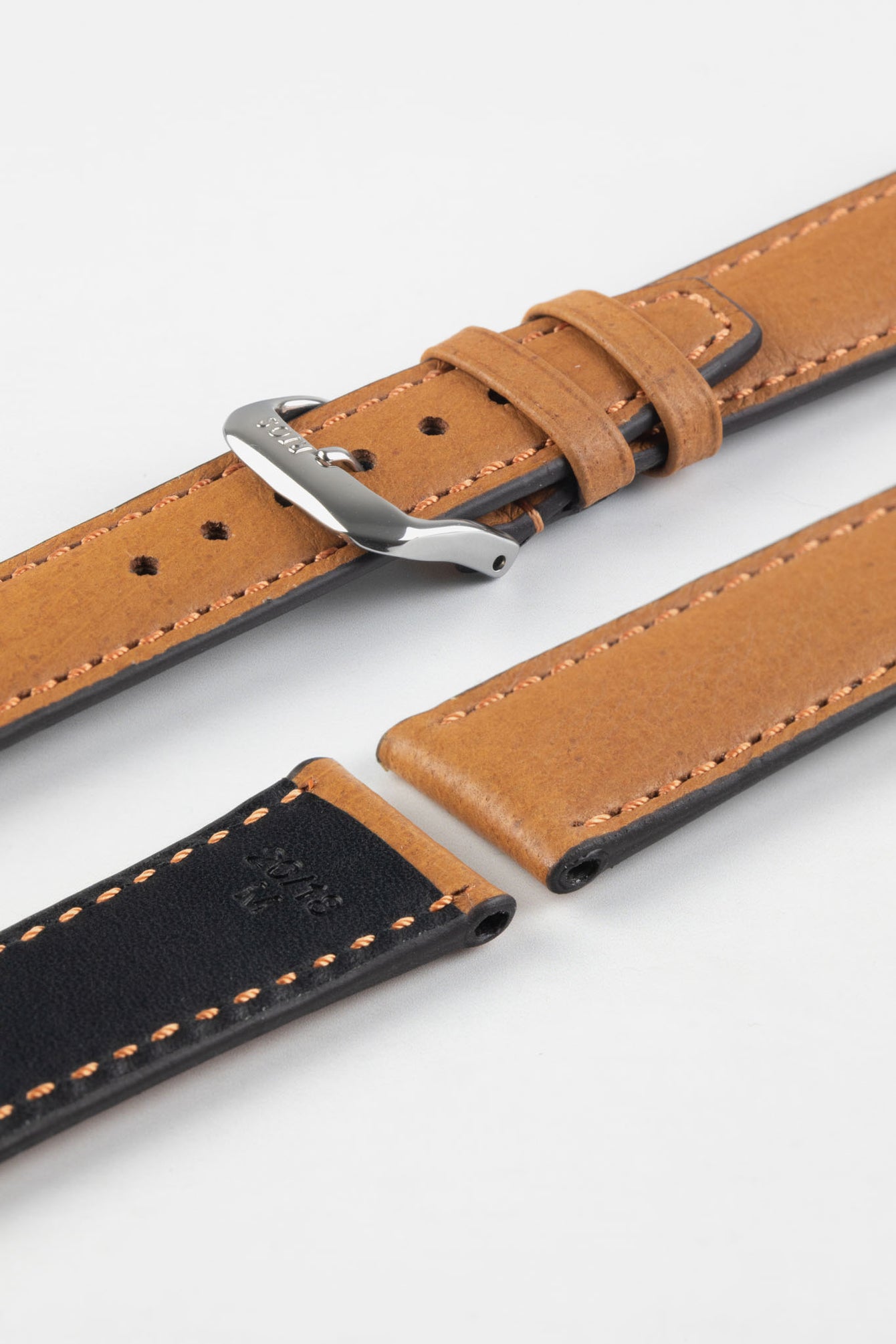 RIOS1931 TOBACCO Genuine Pigskin Leather Watch Strap in COGNAC