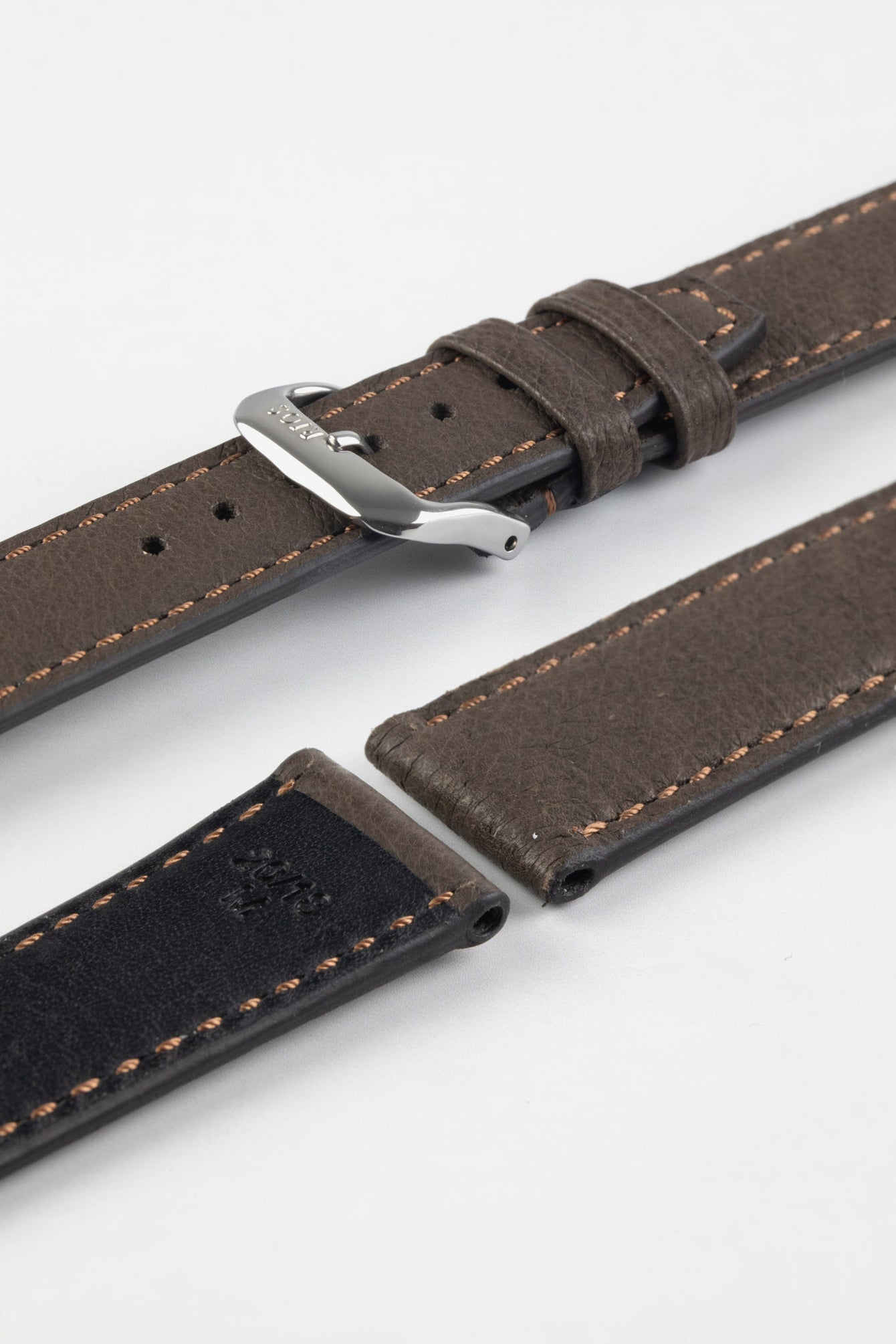 RIOS1931 TOBACCO Genuine Pigskin Leather Watch Strap in MOCHA