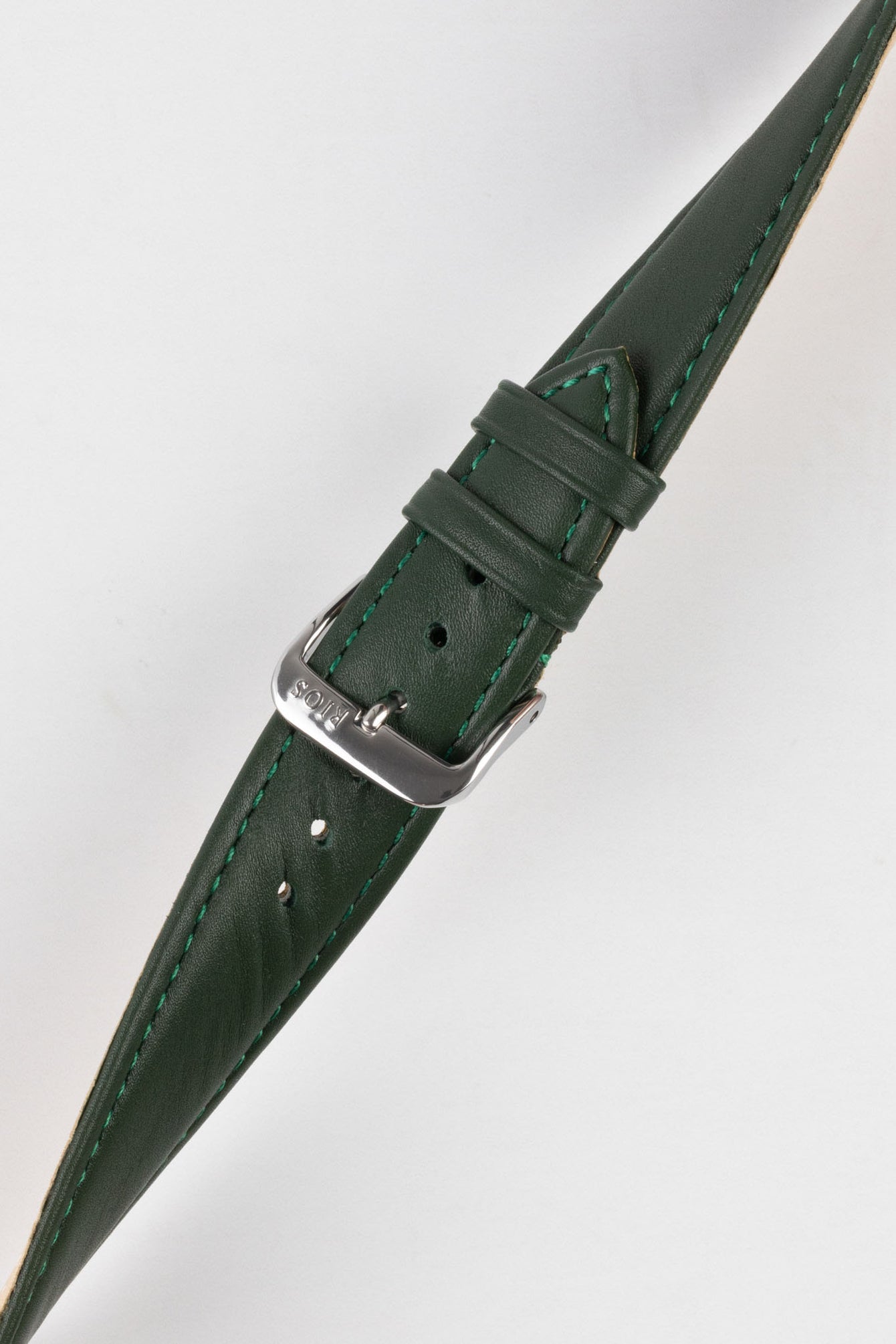 RIOS1931 TOSCANA Square-Padded Calfskin Leather Watch Strap in FOREST GREEN