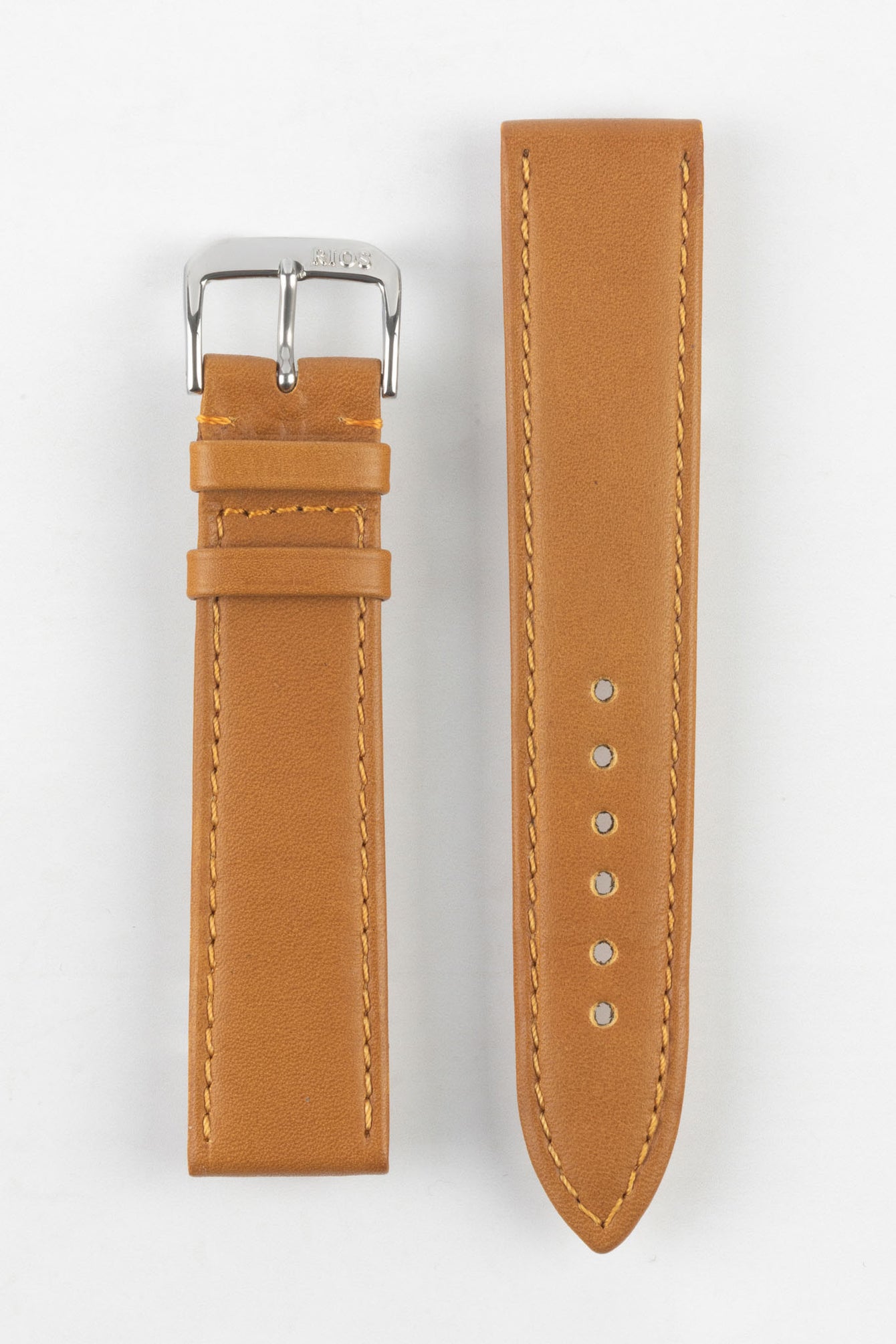 RIOS1931 TOSCANA Square-Padded Calfskin Leather Watch Strap in HONEY