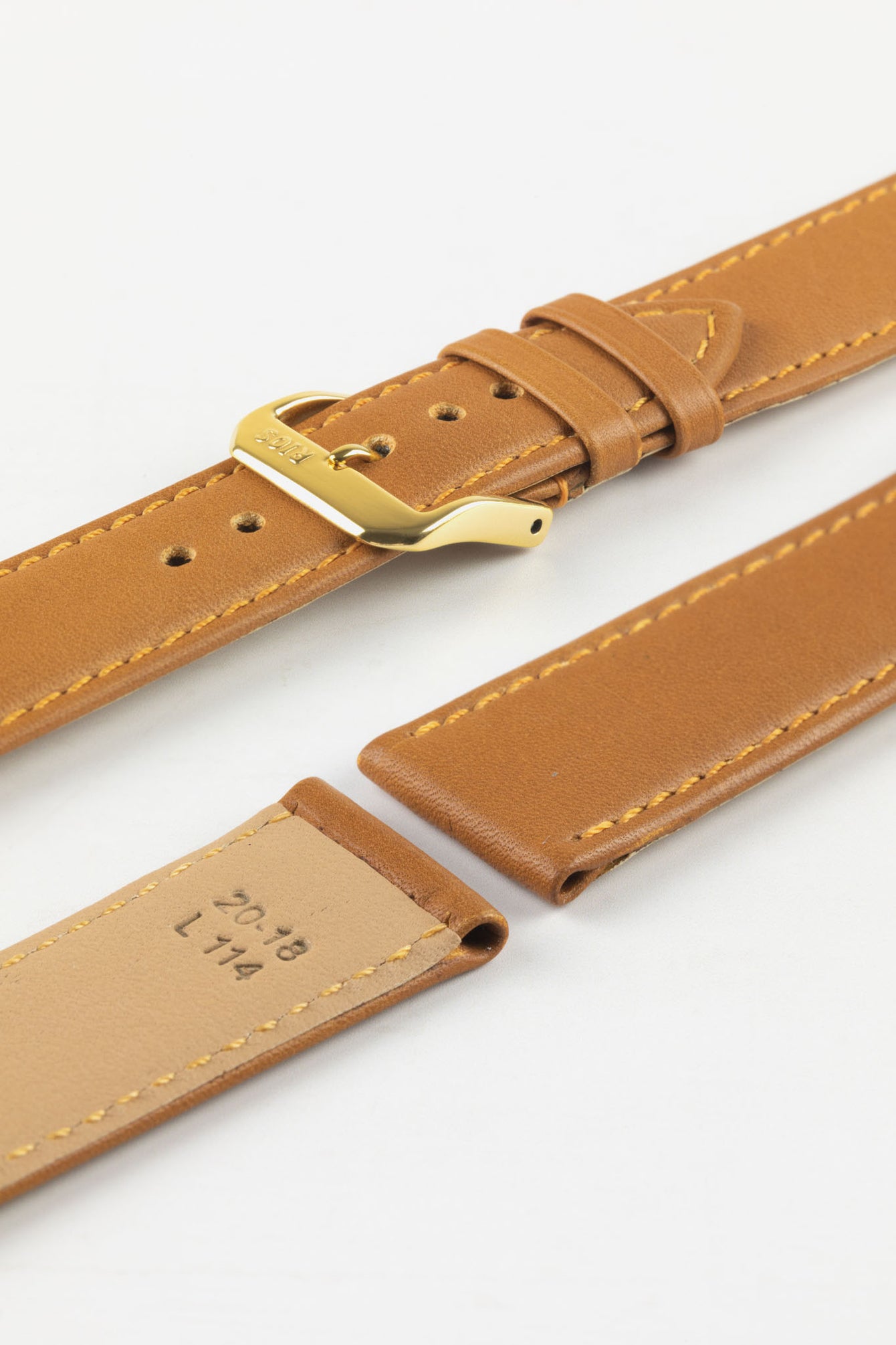 RIOS1931 TOSCANA Square-Padded Calfskin Leather Watch Strap in HONEY