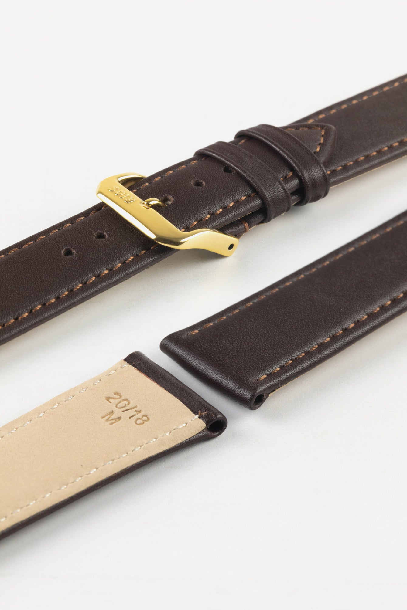 RIOS1931 TOSCANA Square-Padded Calfskin Leather Watch Strap in MOCHA