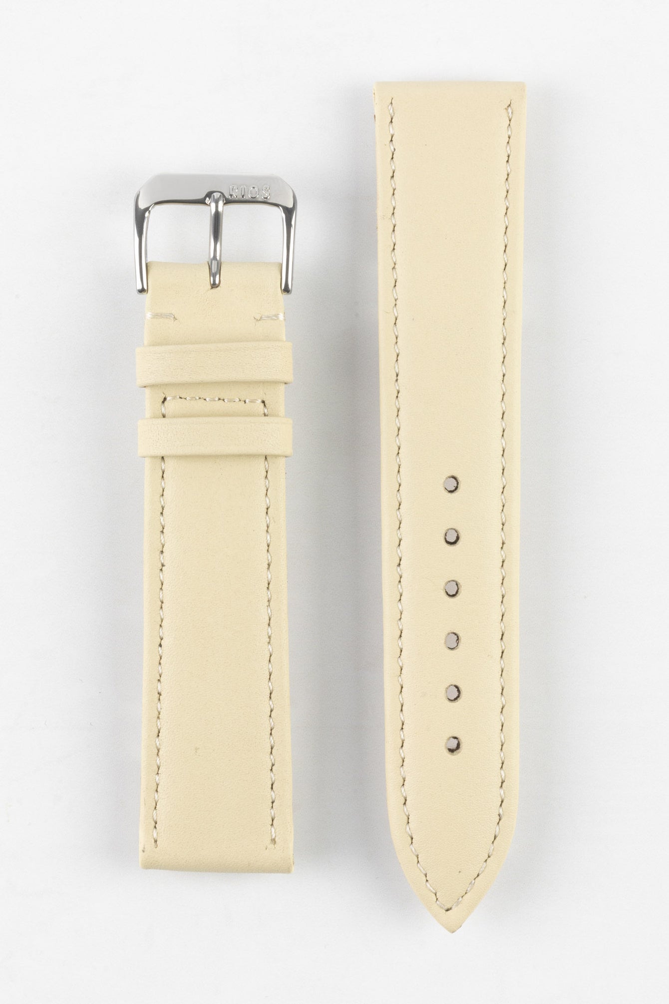 RIOS1931 TOSCANA Square-Padded Calfskin Leather Watch Strap in SAND