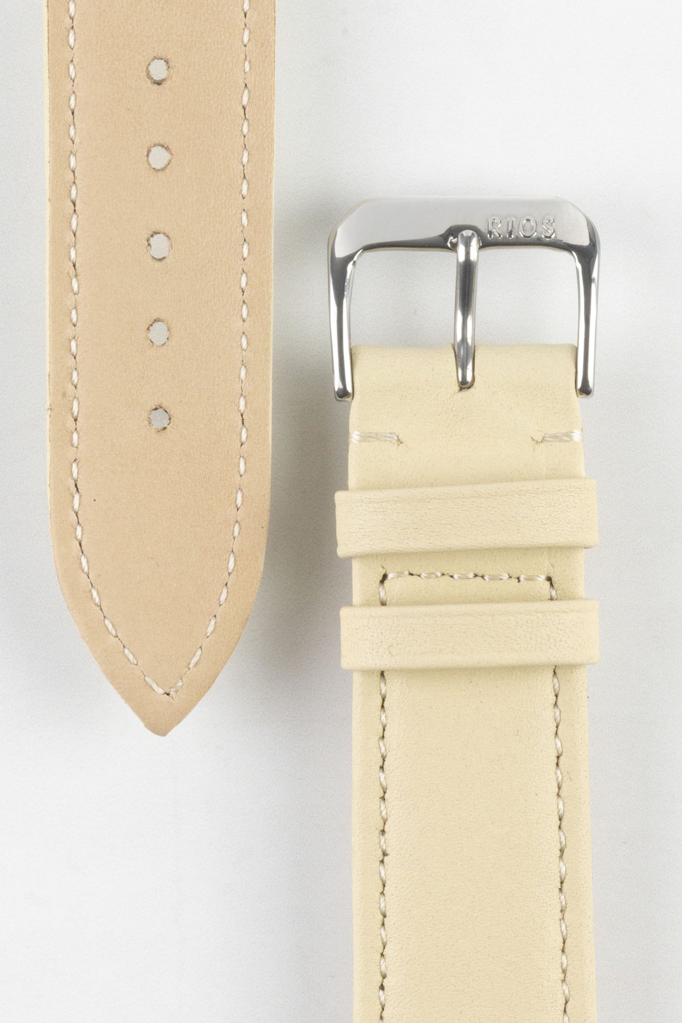 RIOS1931 TOSCANA Square-Padded Calfskin Leather Watch Strap in SAND