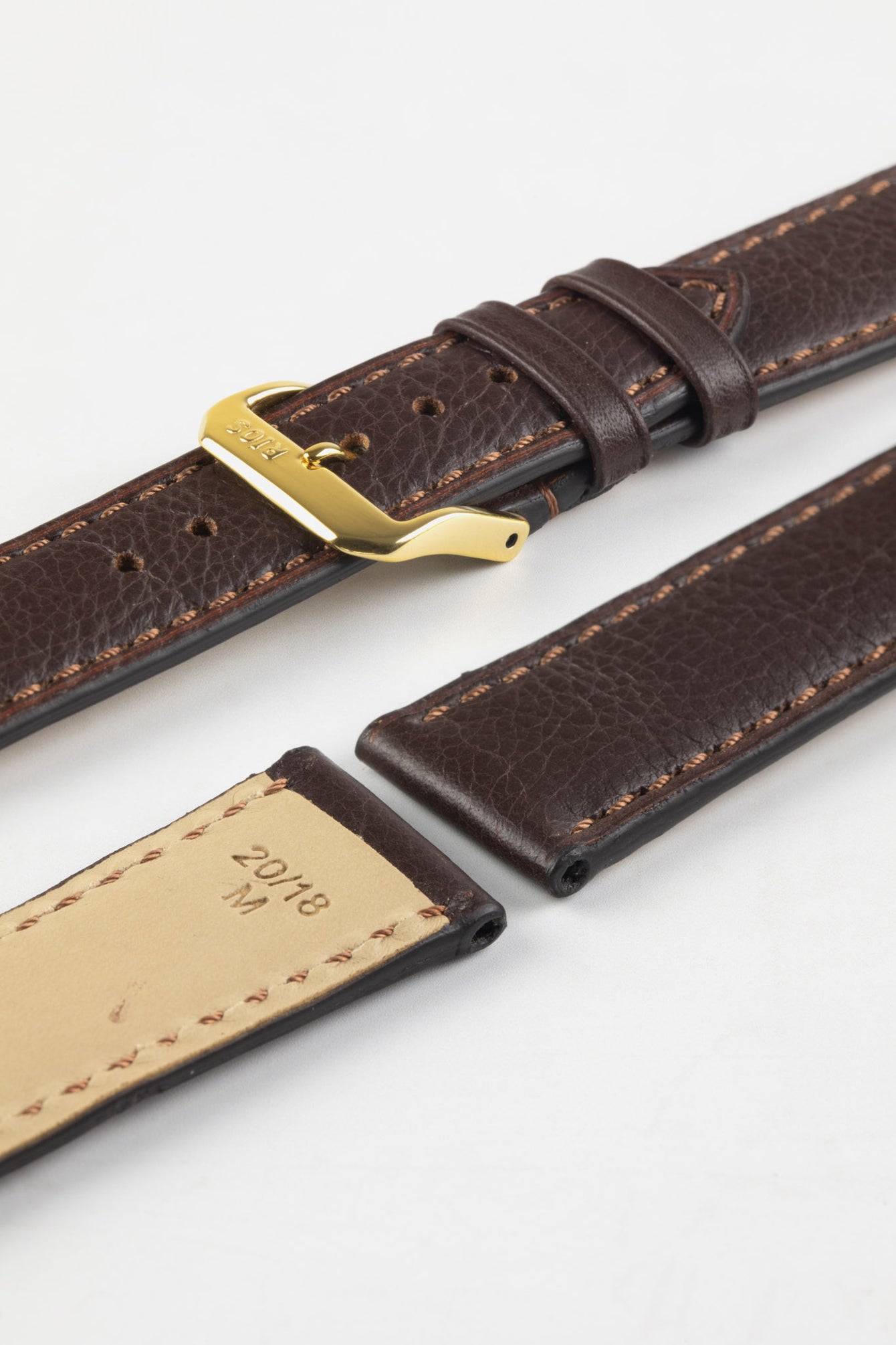 RIOS1931 TULA Genuine Russia Leather Bund Watch Strap in MOCHA