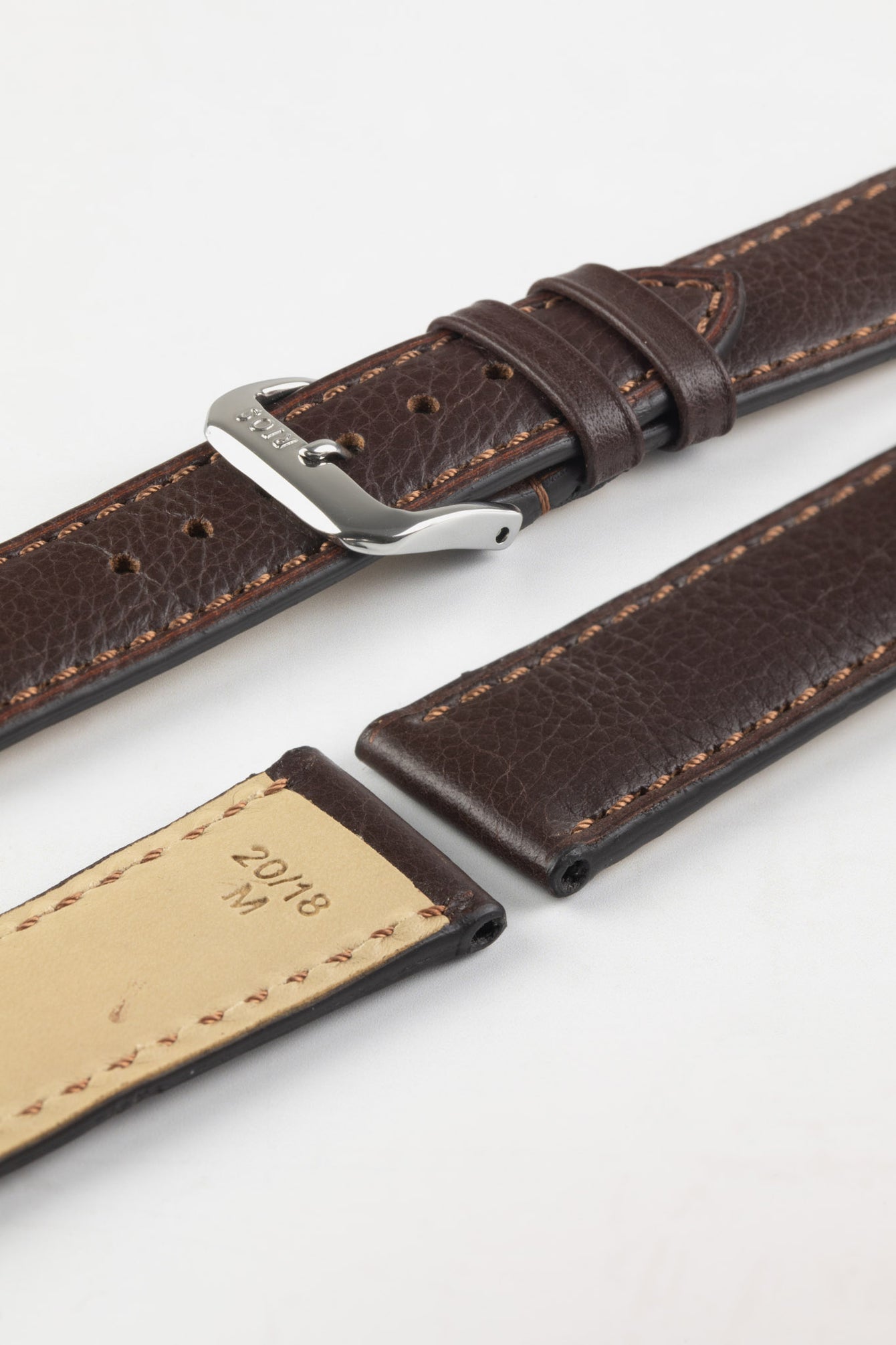 RIOS1931 TULA Genuine Russia Leather Bund Watch Strap in MOCHA