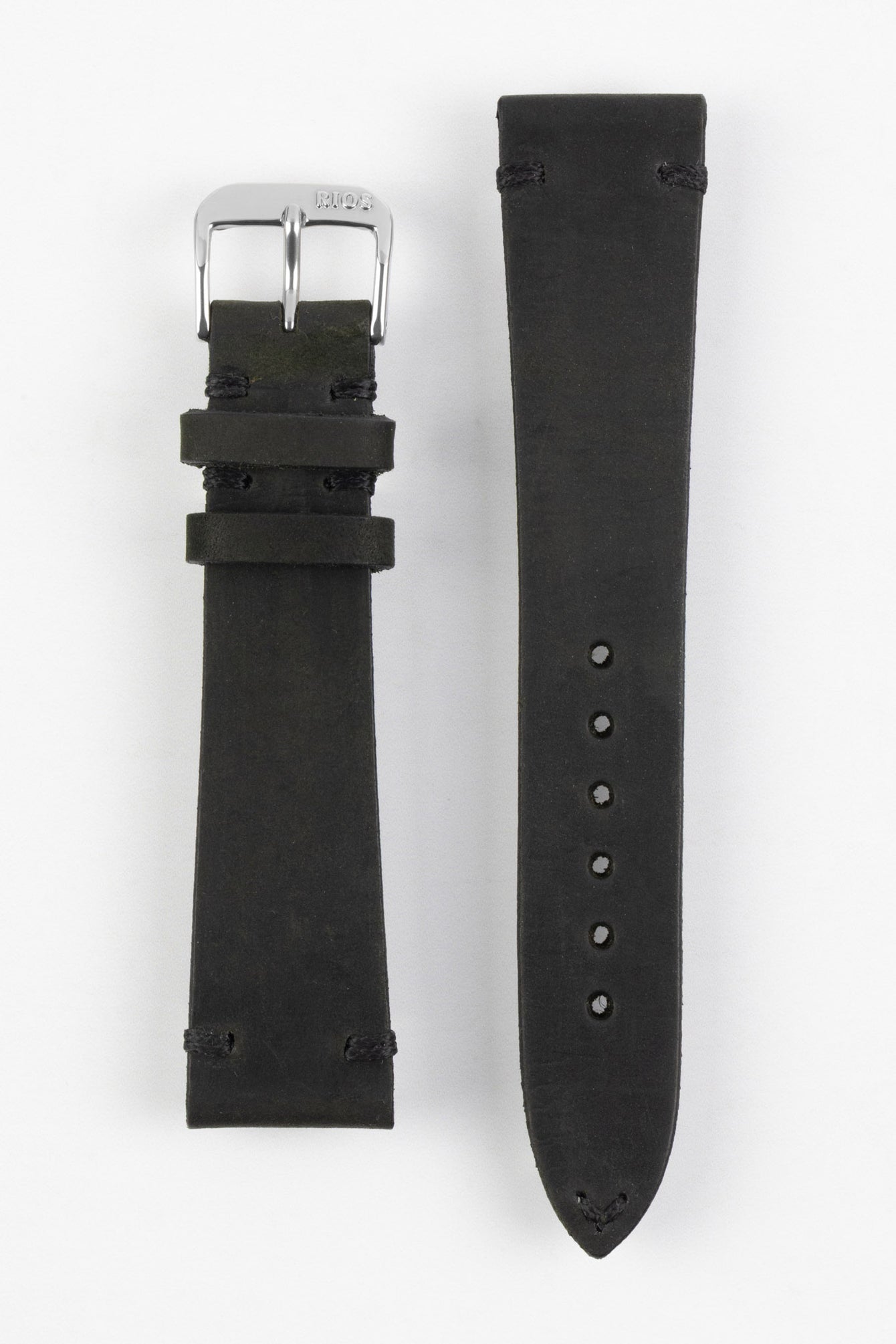 black vintage leather watch strap 