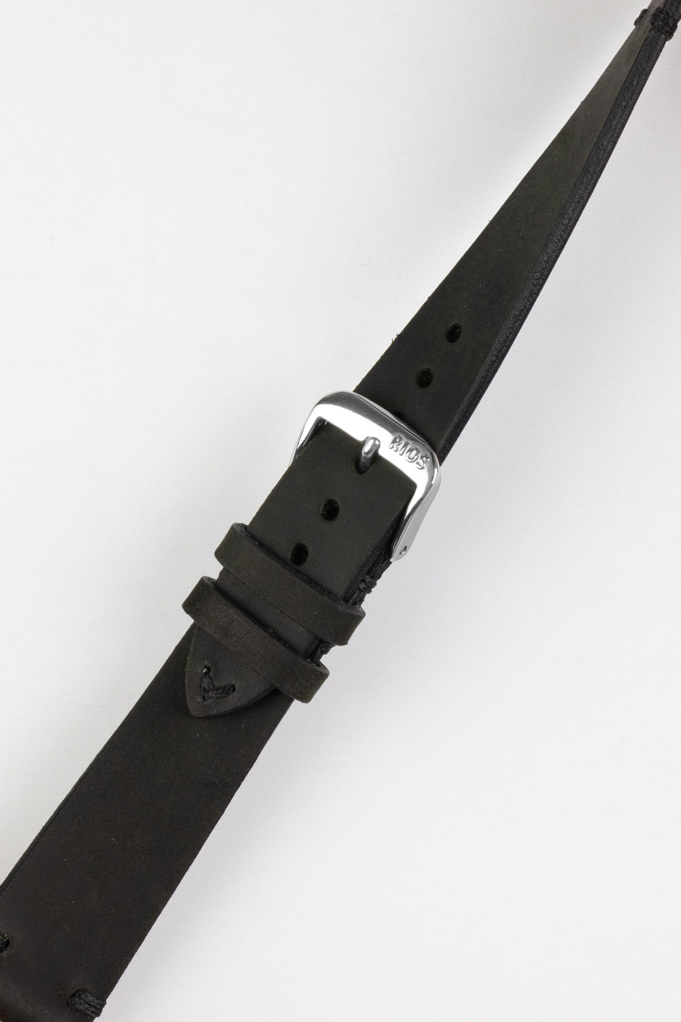 RIOS1931 WALKER Genuine Vintage Leather Watch Strap in BLACK