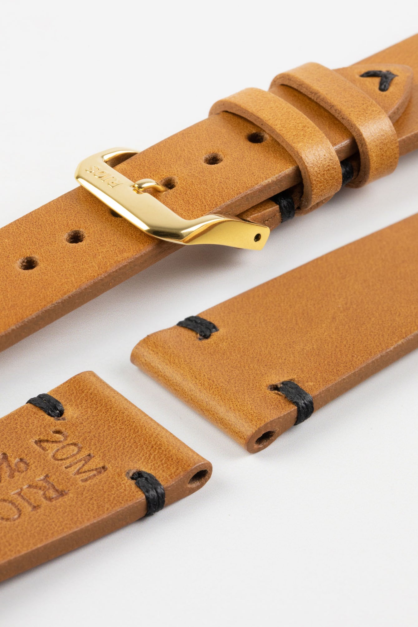 RIOS1931 WALKER Genuine Vintage Leather Watch Strap in HONEY