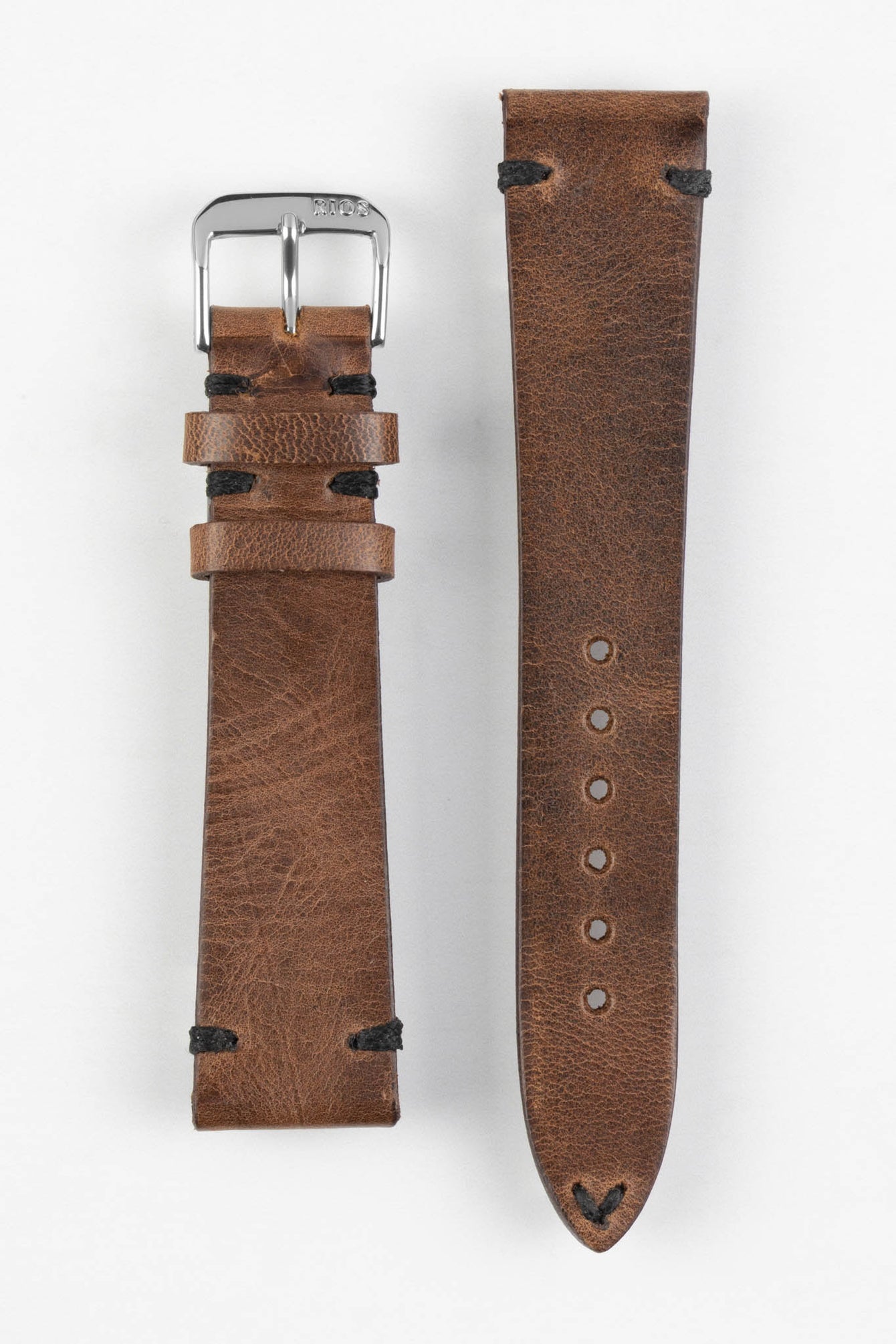 RIOS1931 WALKER Genuine Vintage Leather Watch Strap in MOCHA